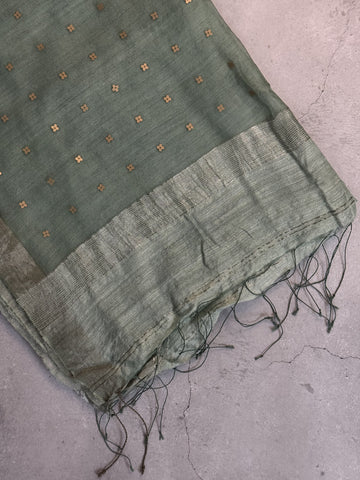 Amara | Greyish Blue Matka Silk Saree