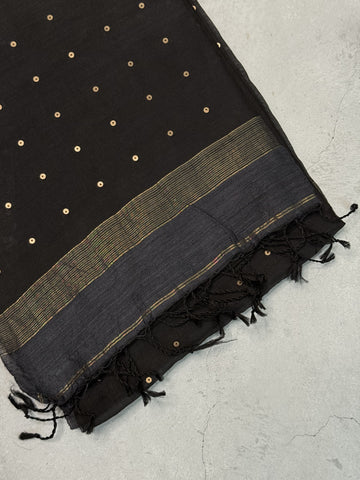 Dhaara | Black Muslin Silk Saree