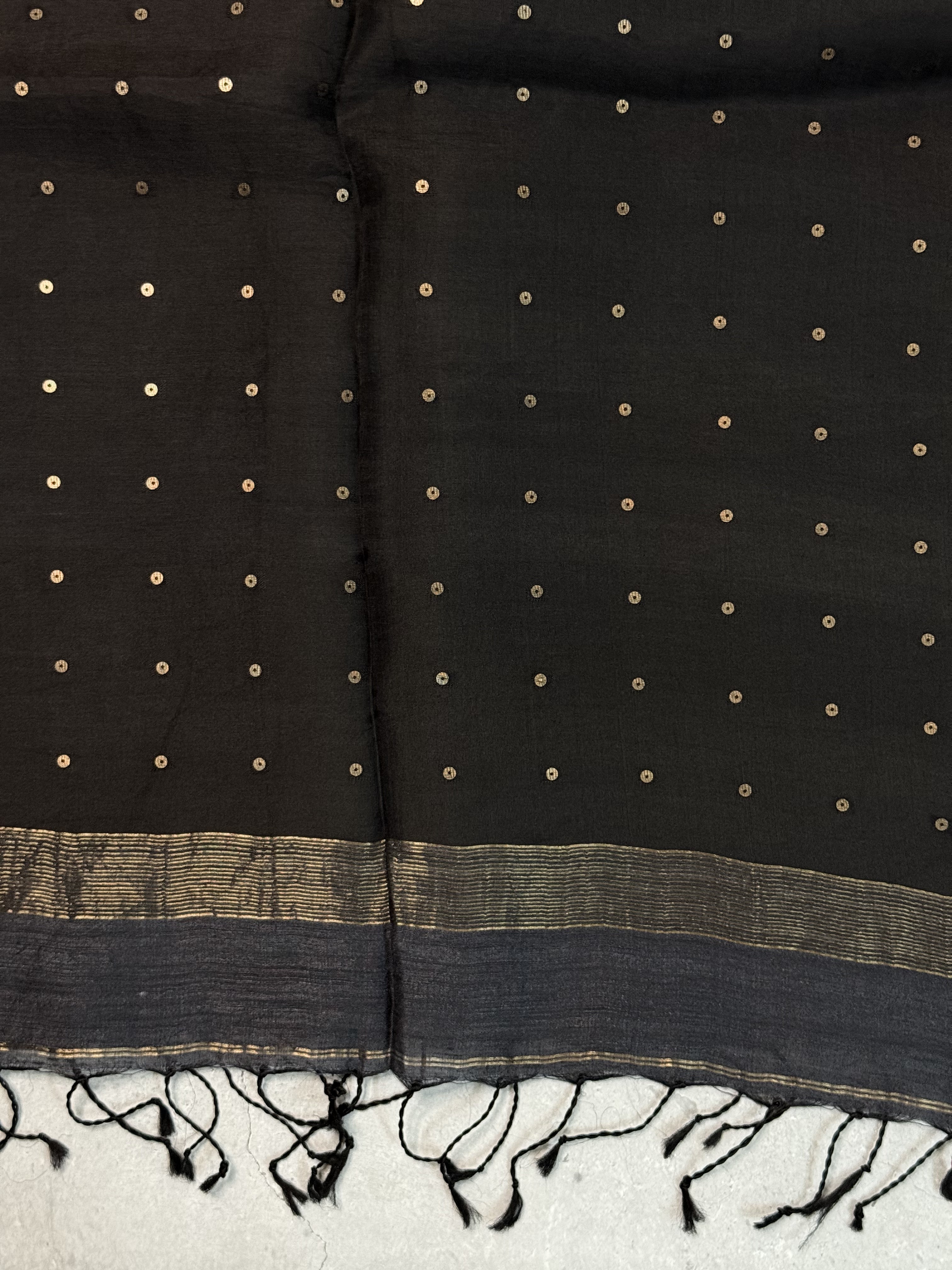 Dhaara | Black Muslin Silk Saree