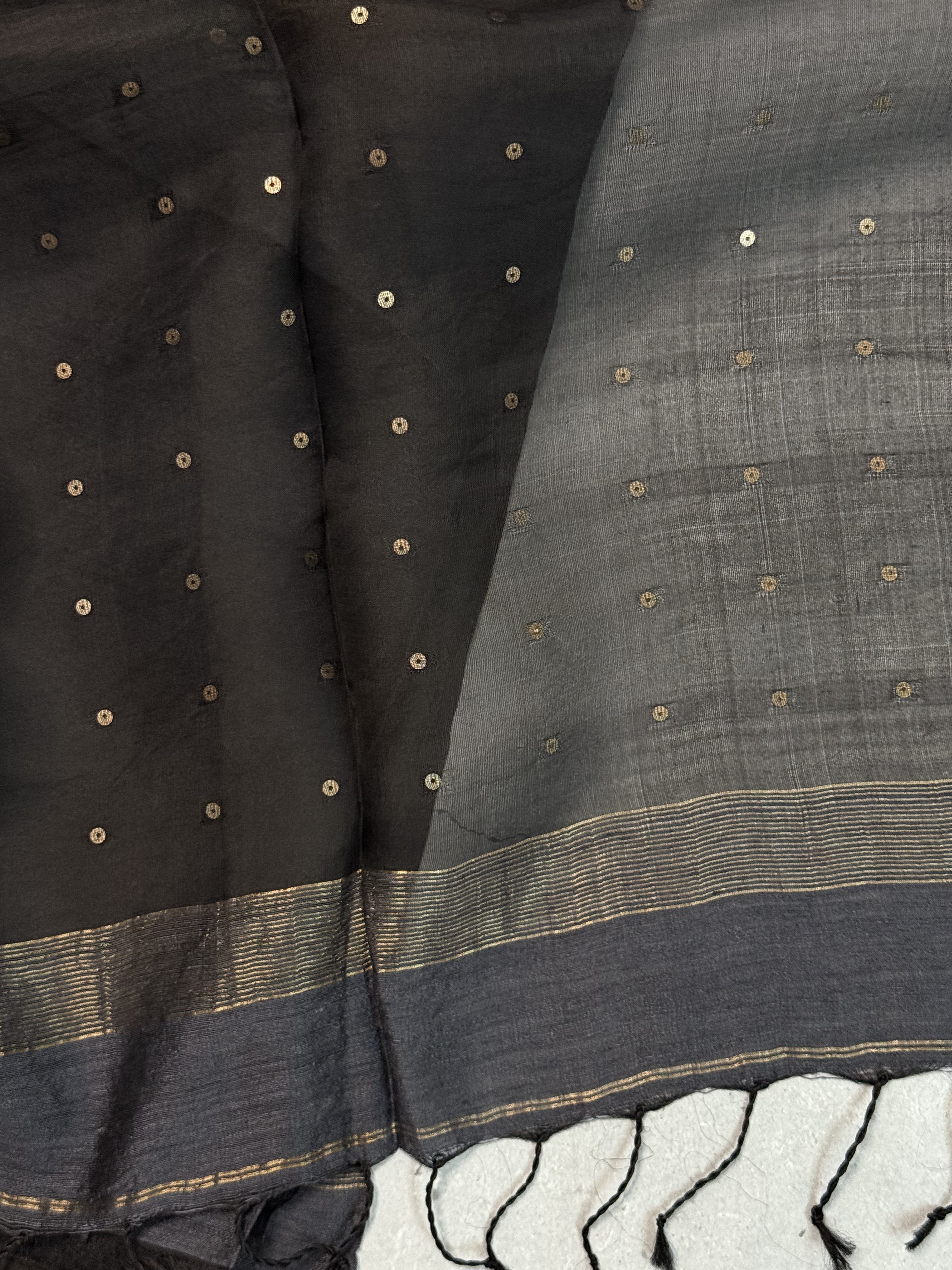 Dhaara | Black Muslin Silk Saree