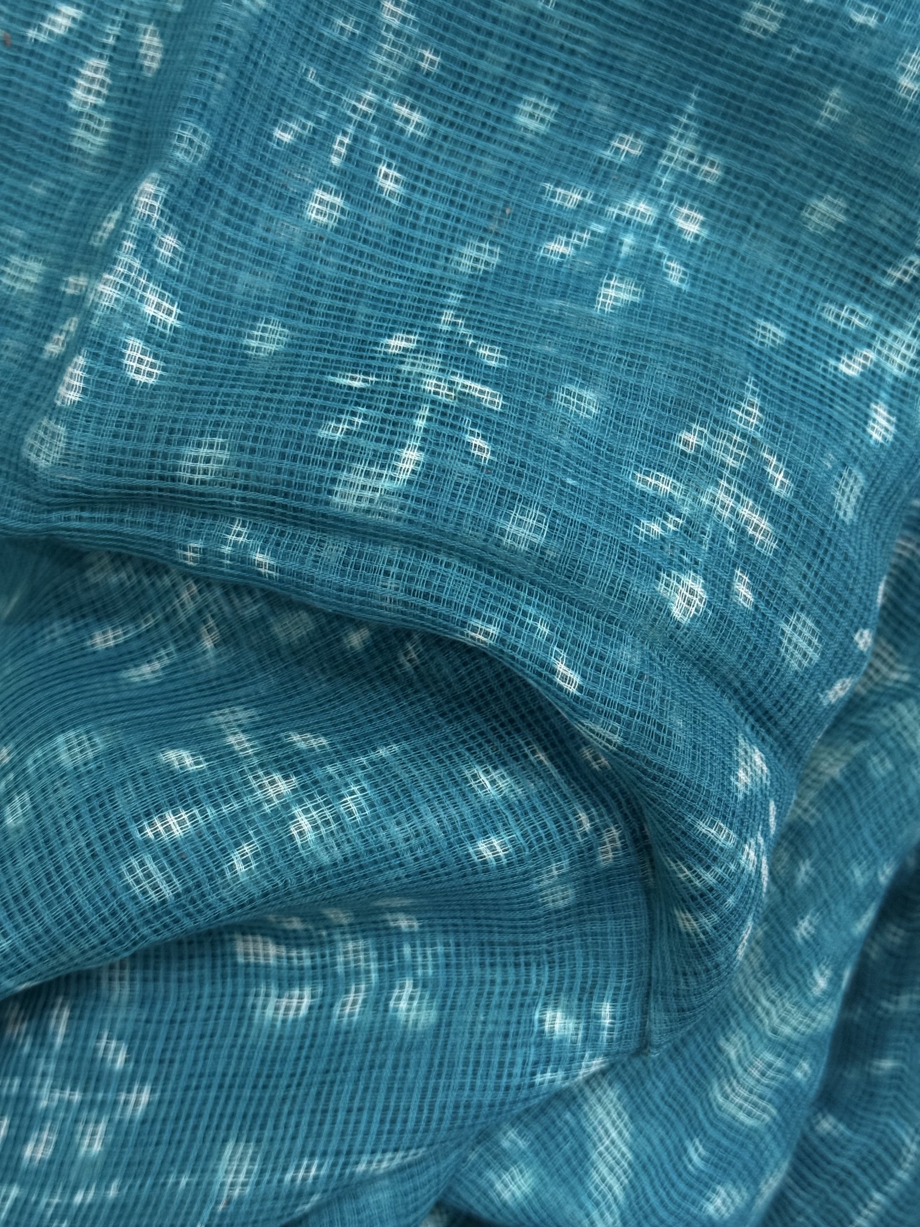 Devasena | Blue Block Printed Kota Saree