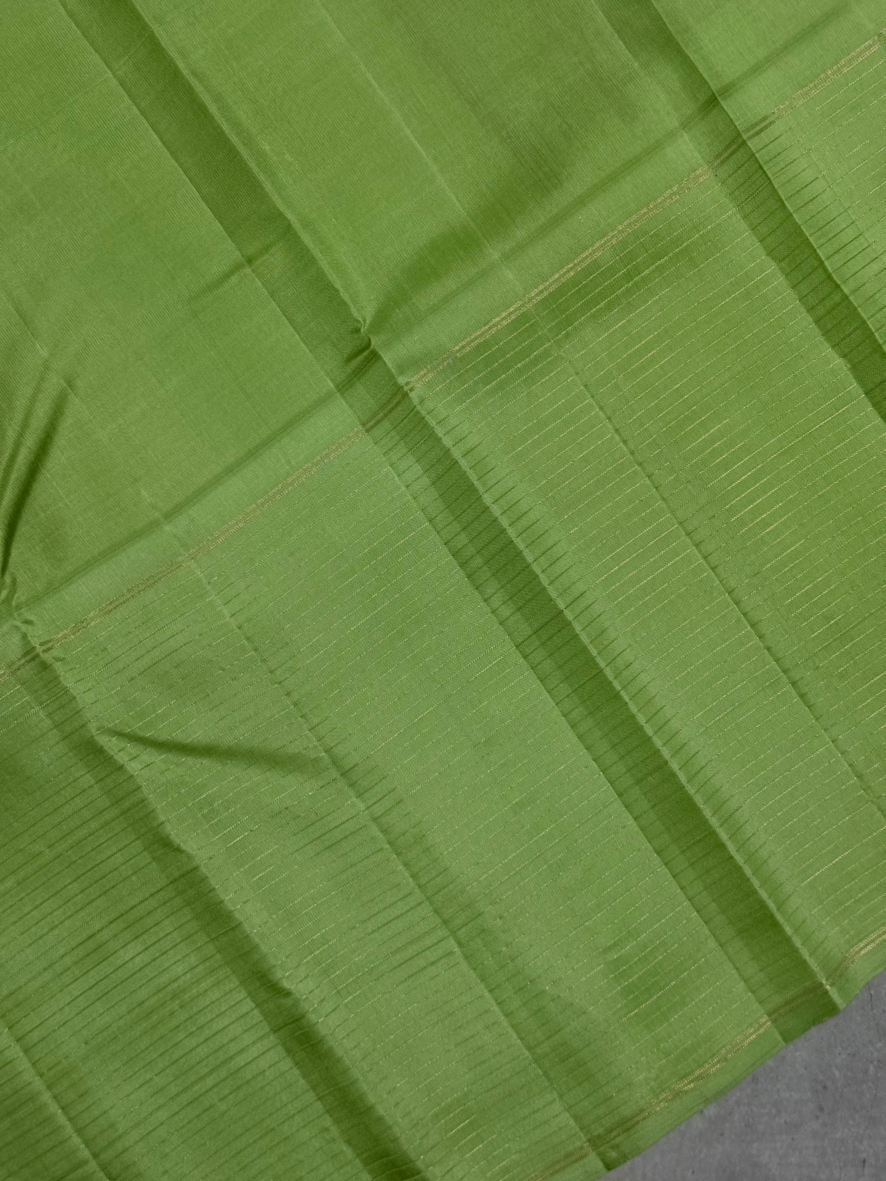 Tiaara | Brown and Green Kanjivaram Silk Saree
