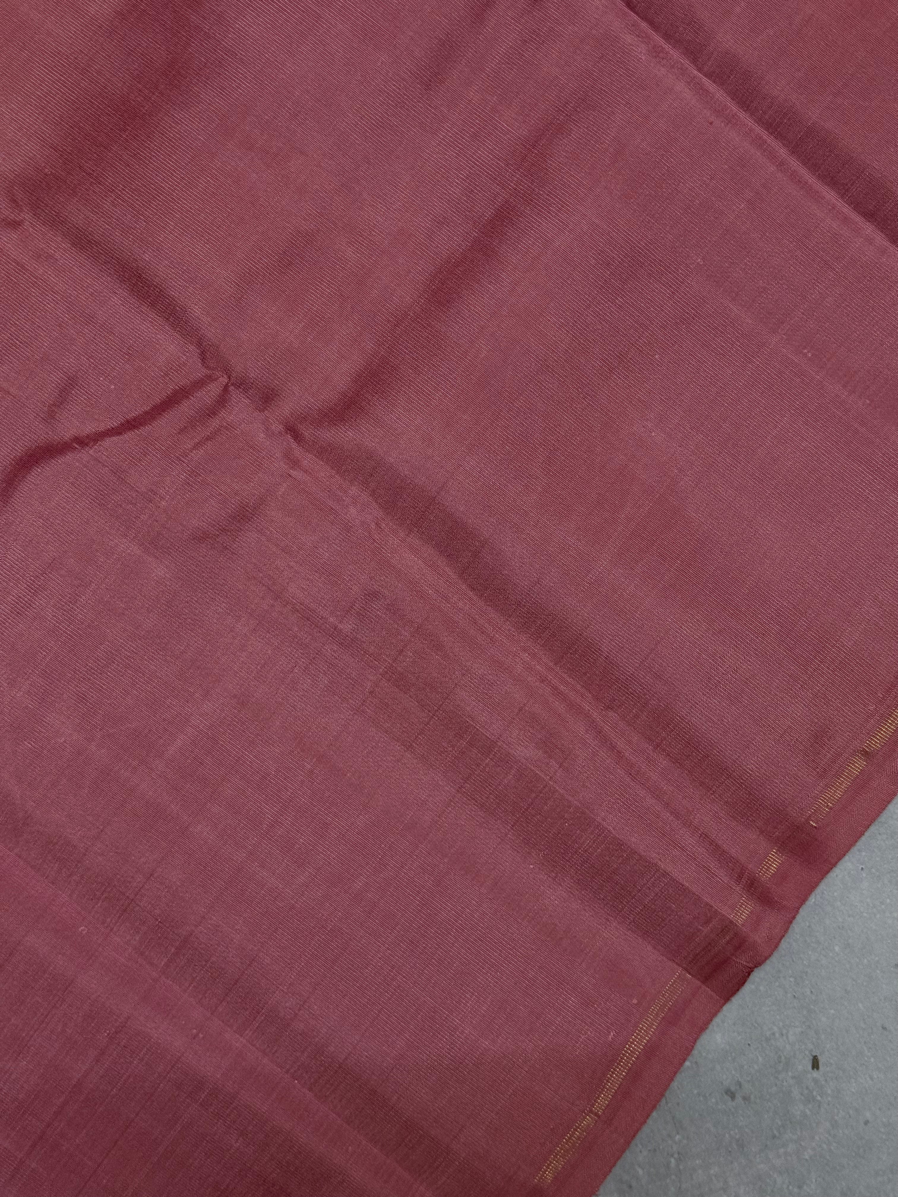 Adhiti | Onion Pink Printed Kanjivaram Kora Silk Saree