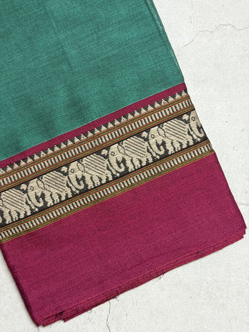 Saisha | Green and Pink South Cotton Saree
