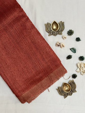 Rajatha | Burnt Orange Matka Tussar Silk Saree