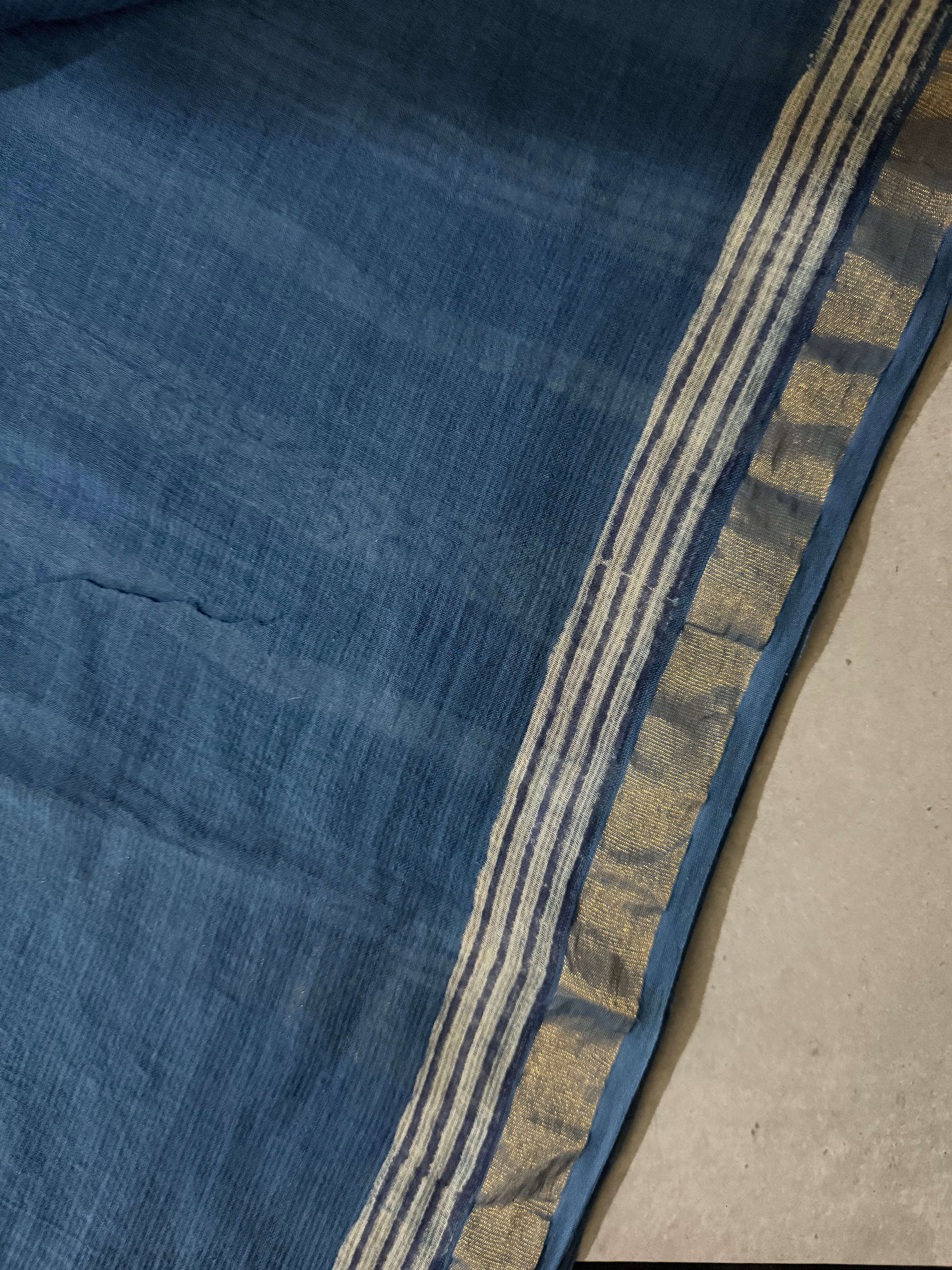 NeelPari | Indigo Block Printed Kota Saree
