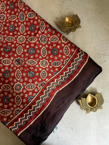 Maati | Authentic Block Printed Modal Silk Saree