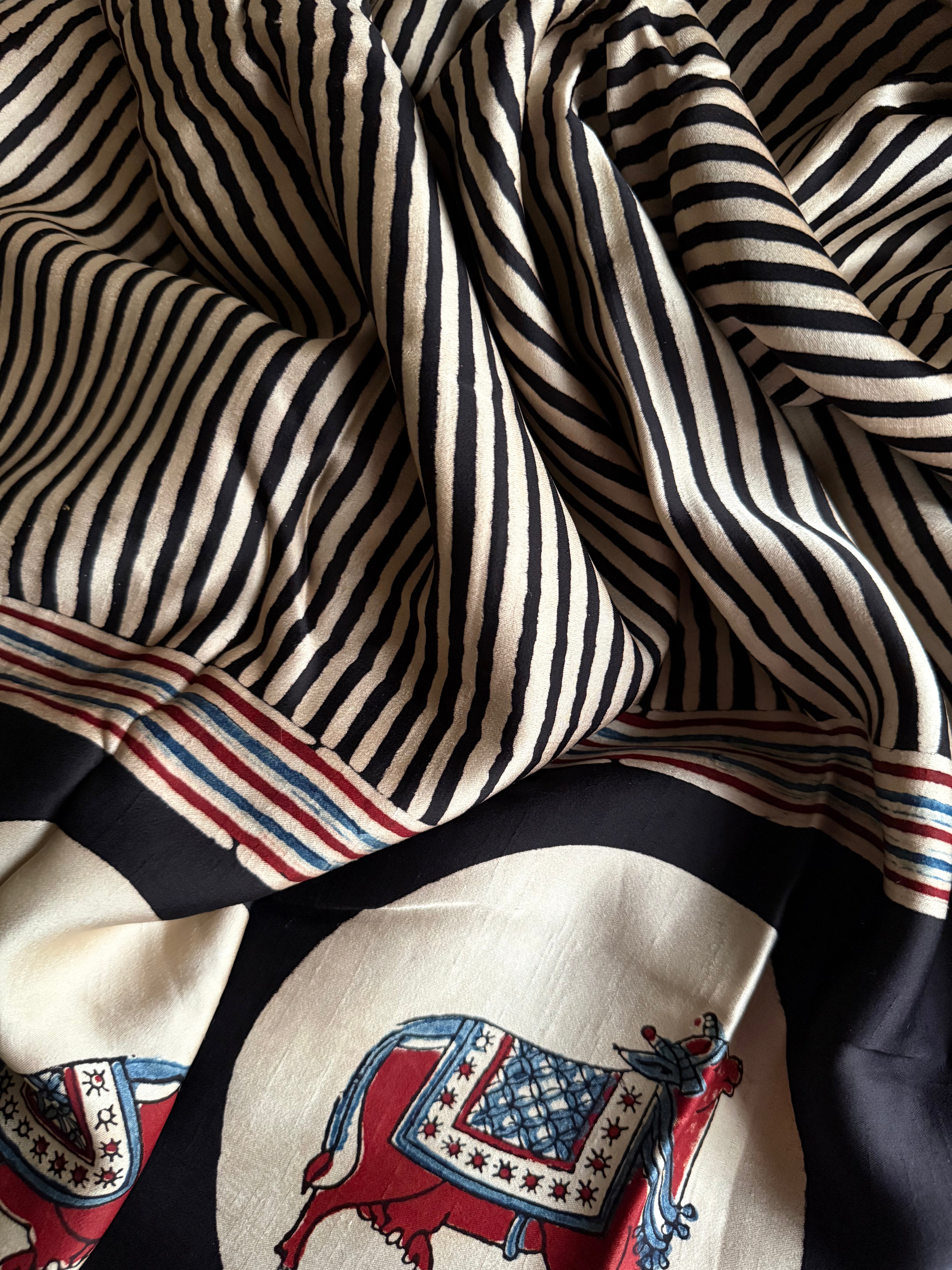 Vindhya | Authentic Pichwai Block Printed Modal Silk Saree