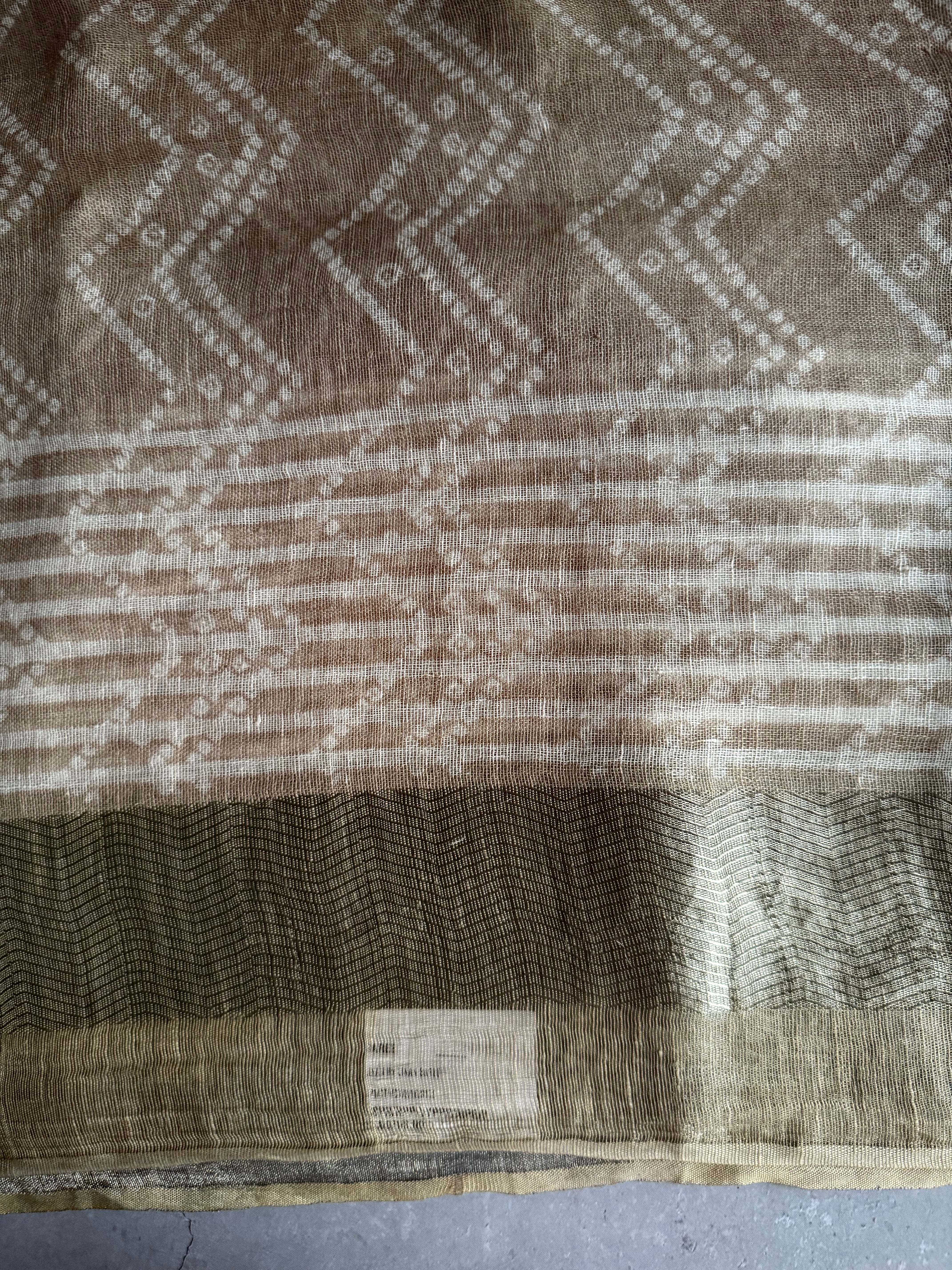 Nadiya | Brown and Pale Yellow Classic Linen Saree