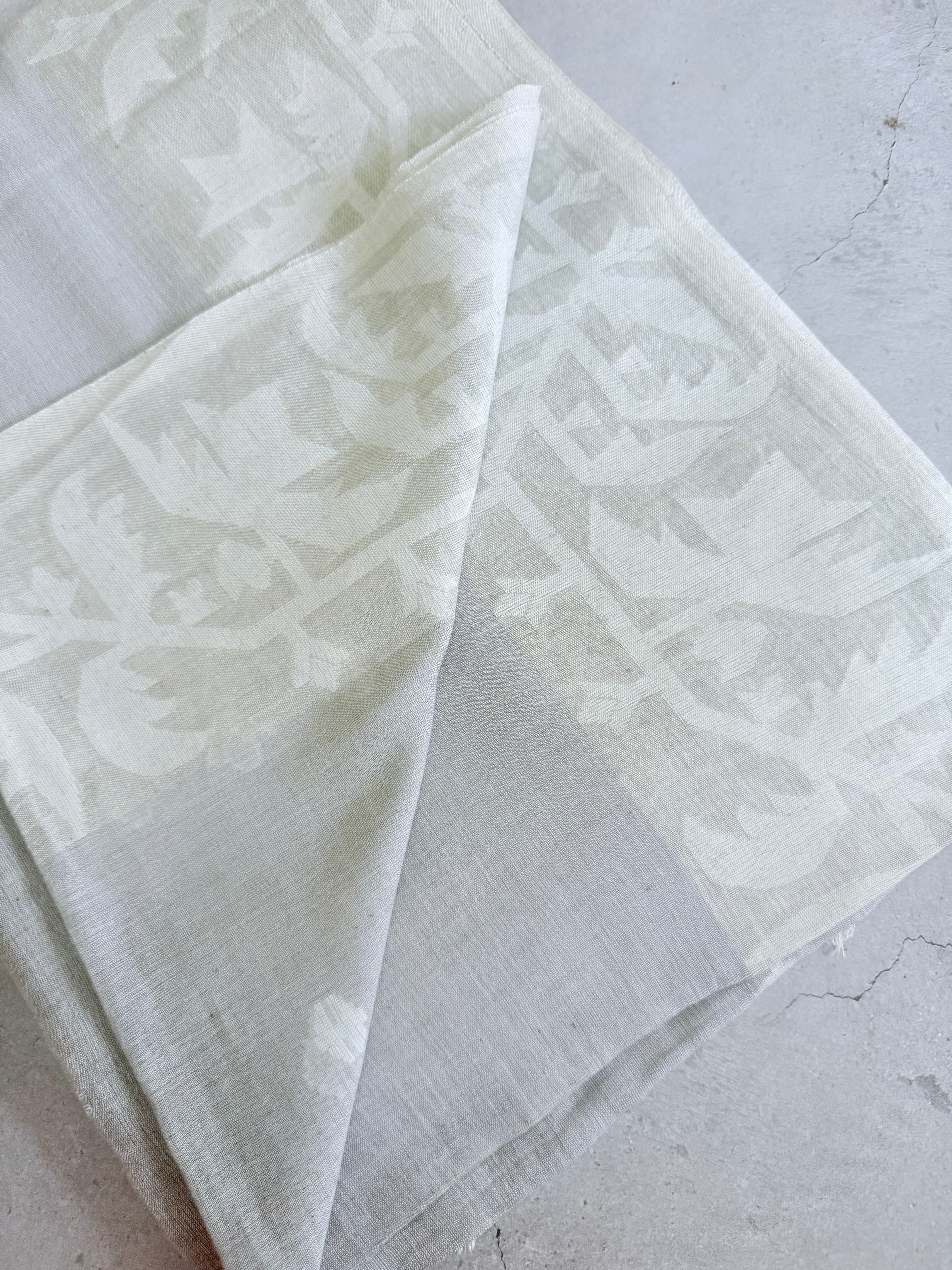 Kanagam | Pearl white and Grey Bengal Cotton Saree