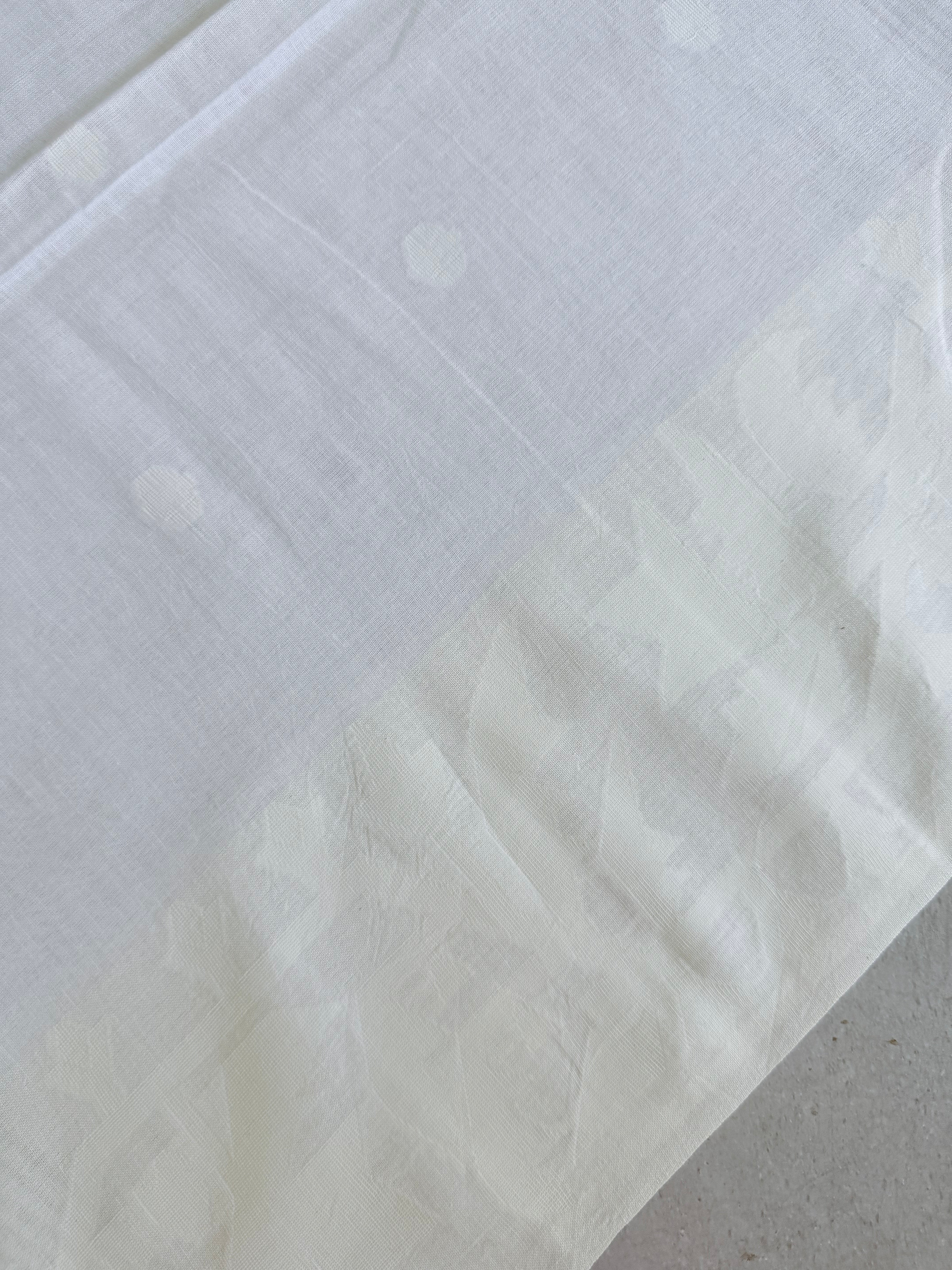 Kanagam | Pearl white and Grey Bengal Cotton Saree