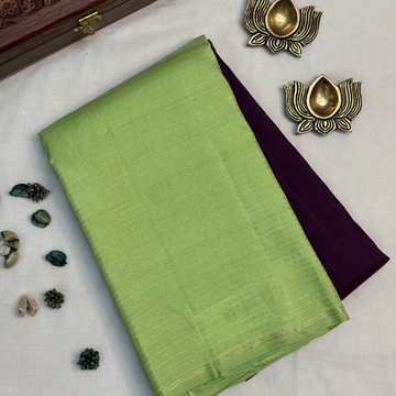 Tiaara | Brown and Green Kanjivaram Silk Saree