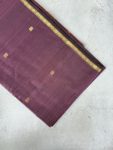 Jalaja| Brown And Mustard Maheshwari Silk Cotton Saree