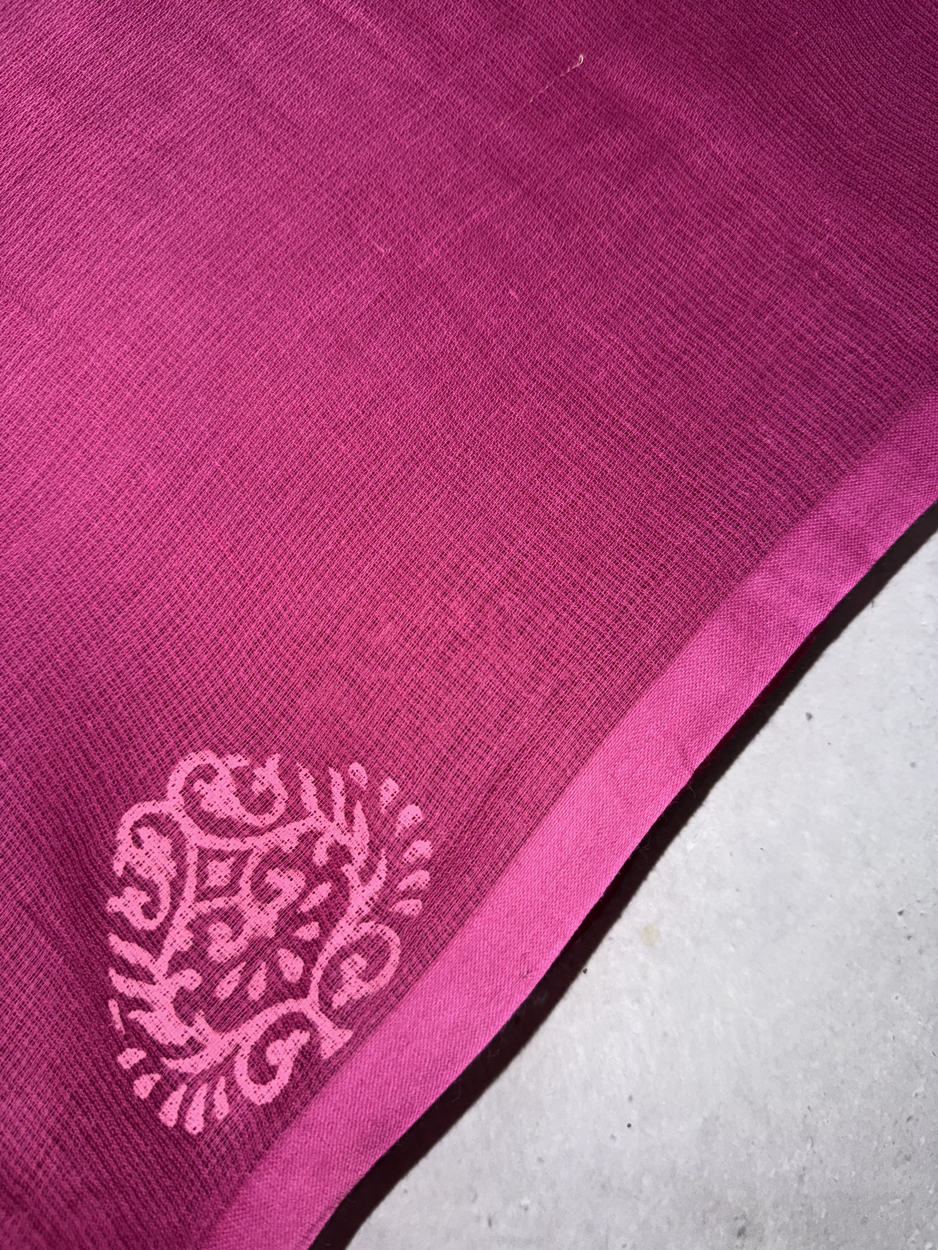 Kanaka | Pink Block Printed Mul Cotton Saree