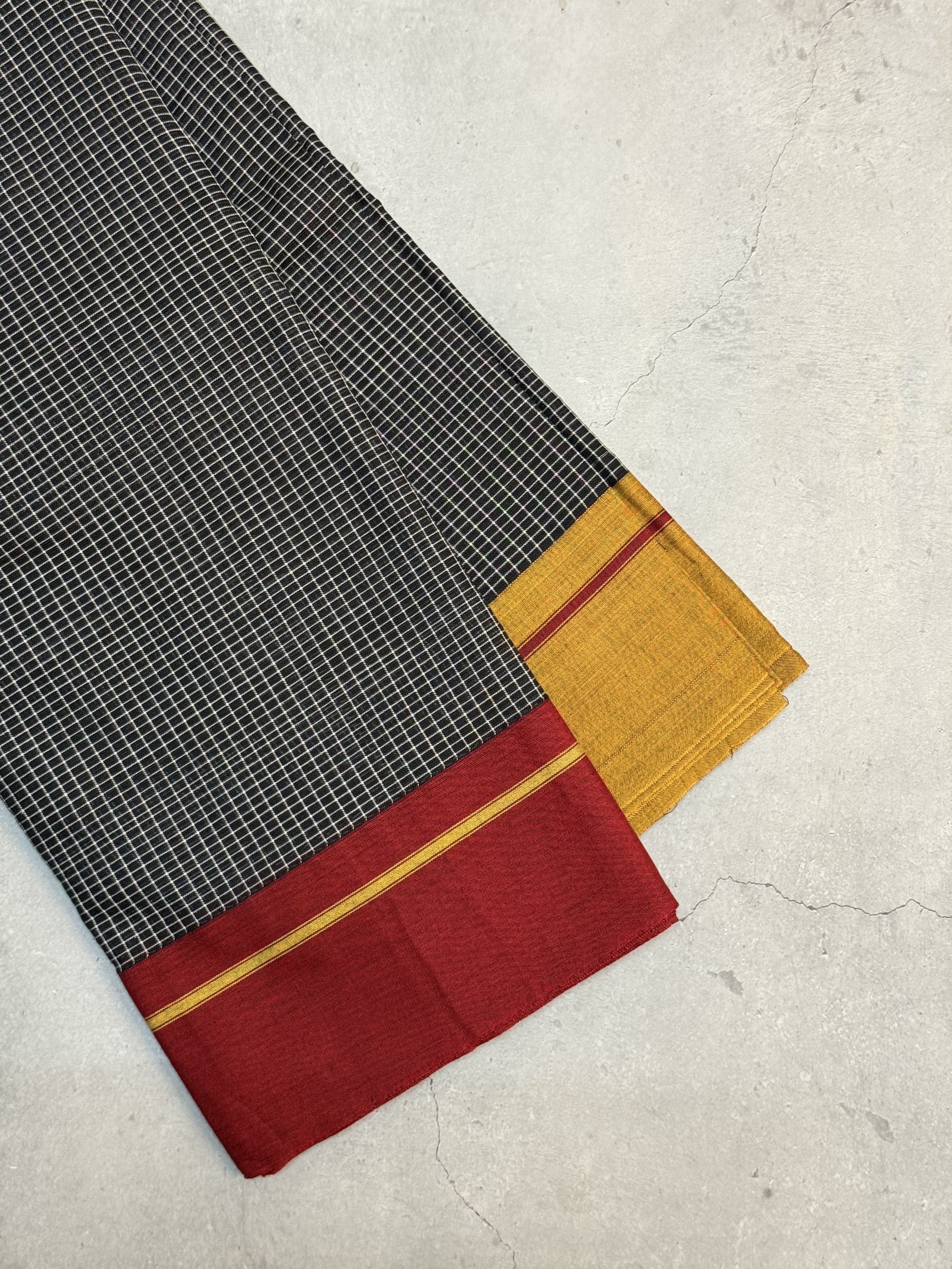 Komalika | Red Yellow and Black Cotton Saree