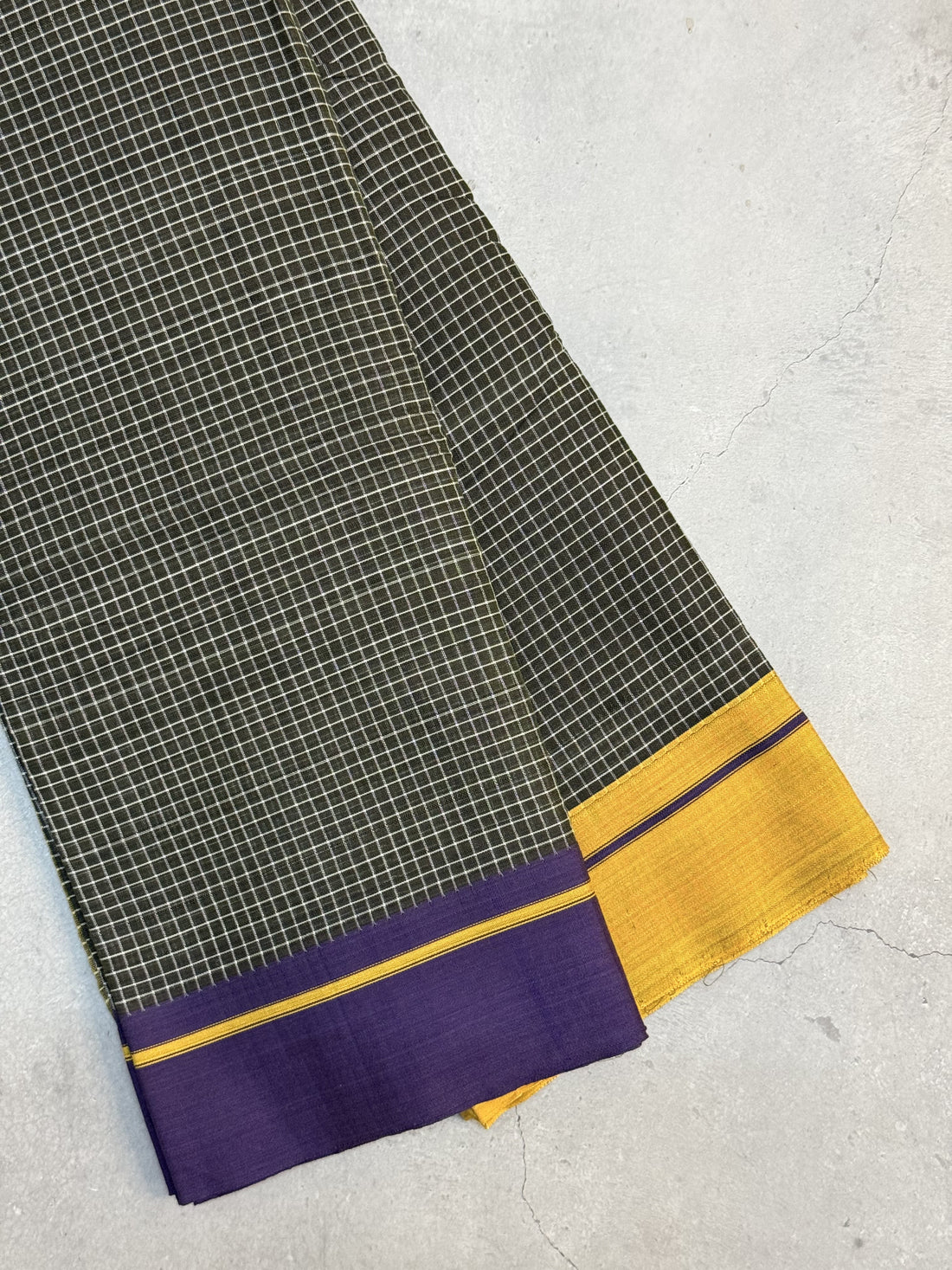 Madhulika | Purple Yellow and Green Cotton Saree