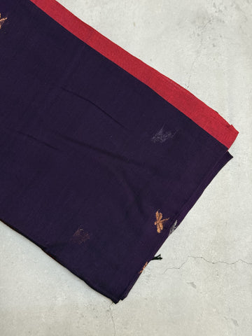 Maitreya | Purple and Pink Jamdani Bengal Cotton Saree