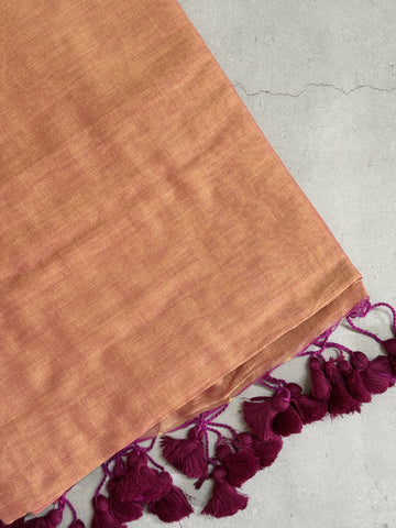 Raasathi | Peach and Plum Cotton Saree