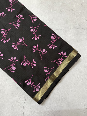 Saanvi | Handcrafted Block-Printed Kanjivaram Saree