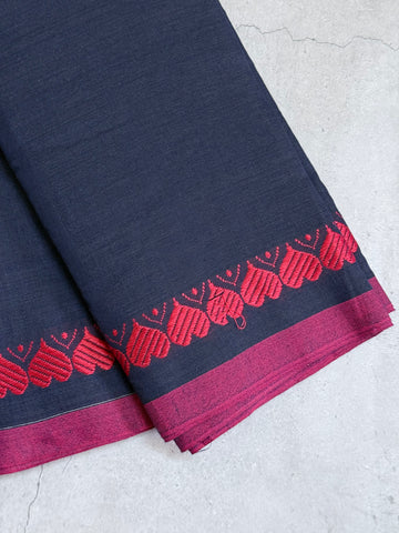 Urmila | Navy and Pink Cotton Saree
