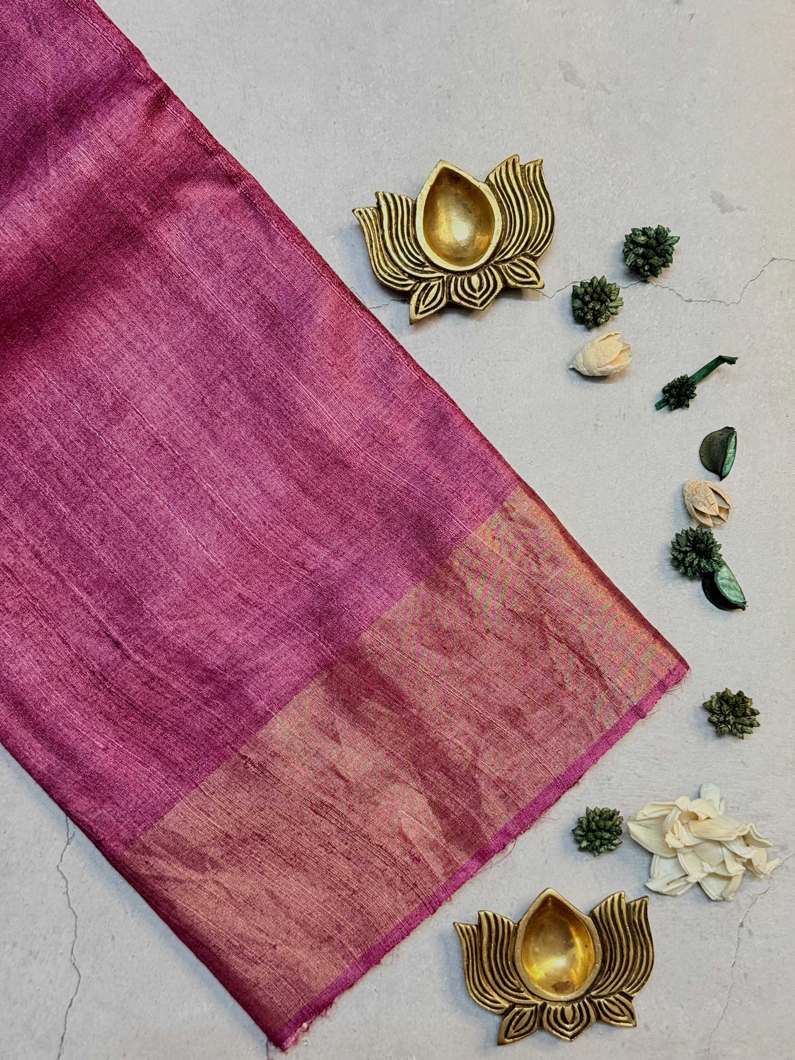 Vaasanthi | Purple and Green Tussar Silk Saree