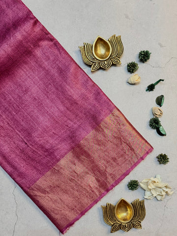 Vaasanthi | Purple and Green Tussar Silk Saree