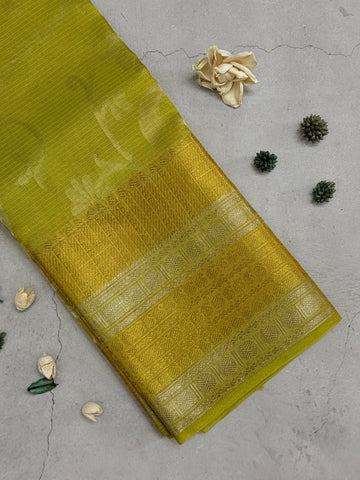 Nidhi | Green Tissue Silk Saree