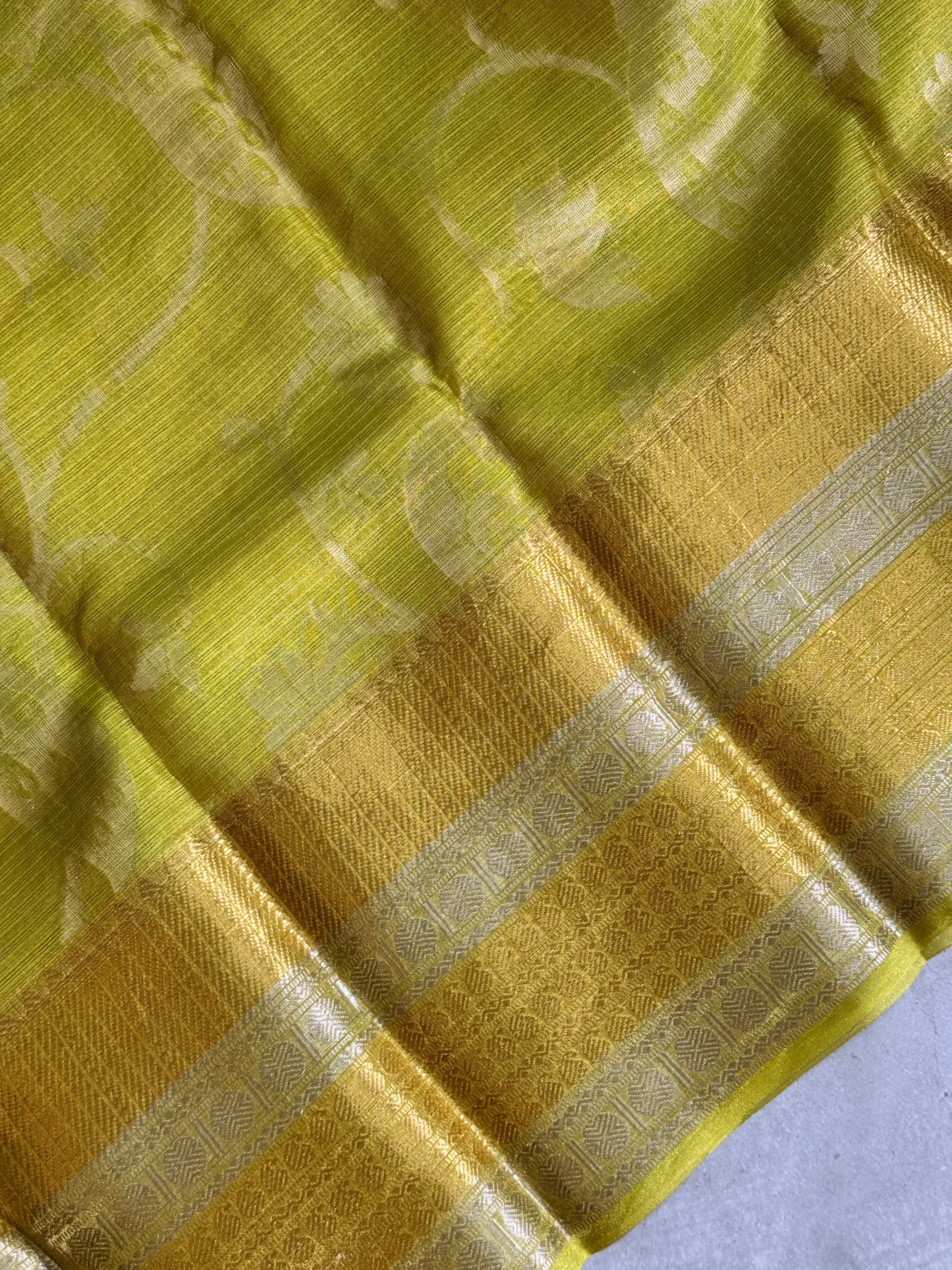 Nidhi | Green Tissue Silk Saree