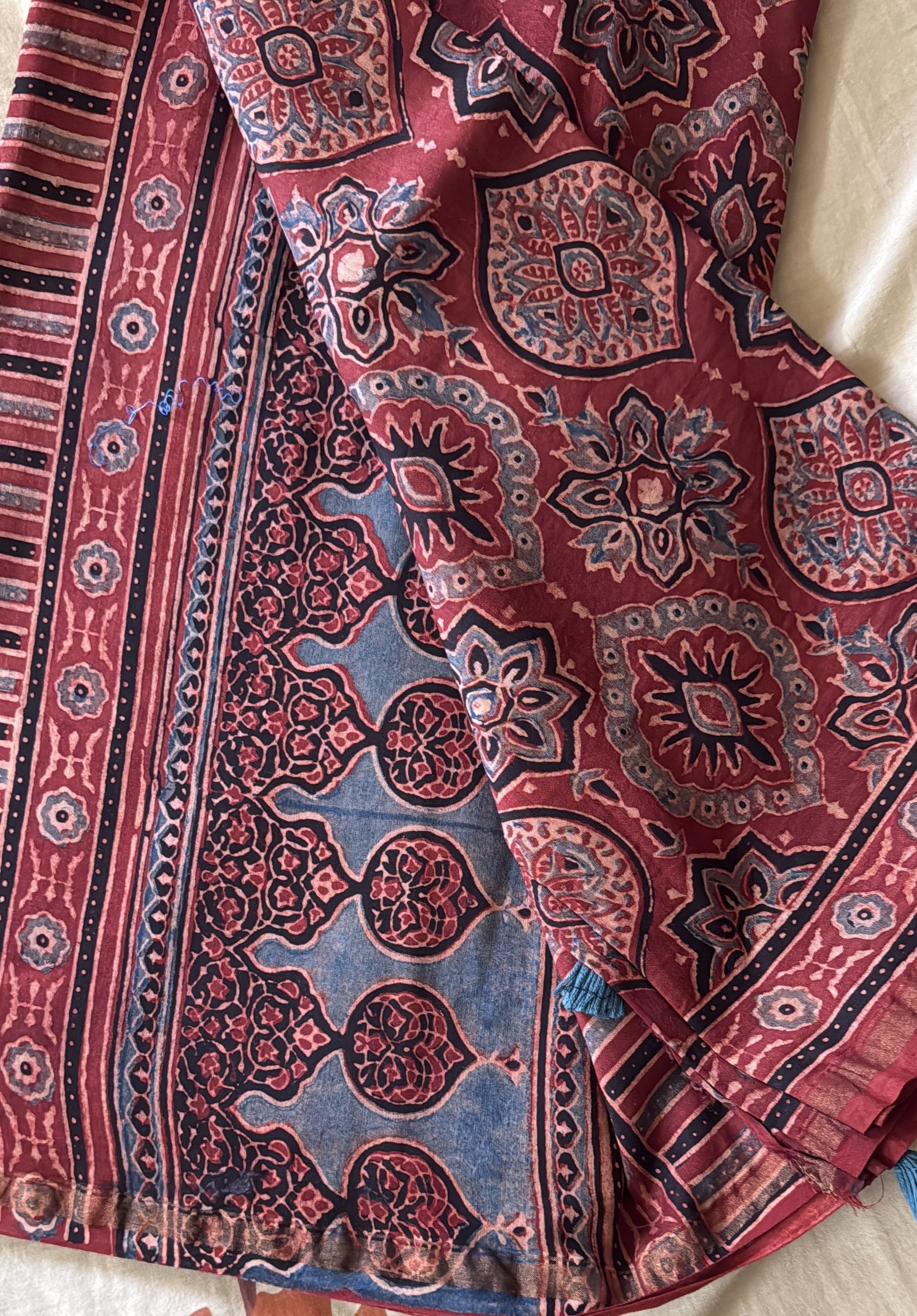 Saumayaa | Ajrakh Hand Block Printed Chanderi Saree