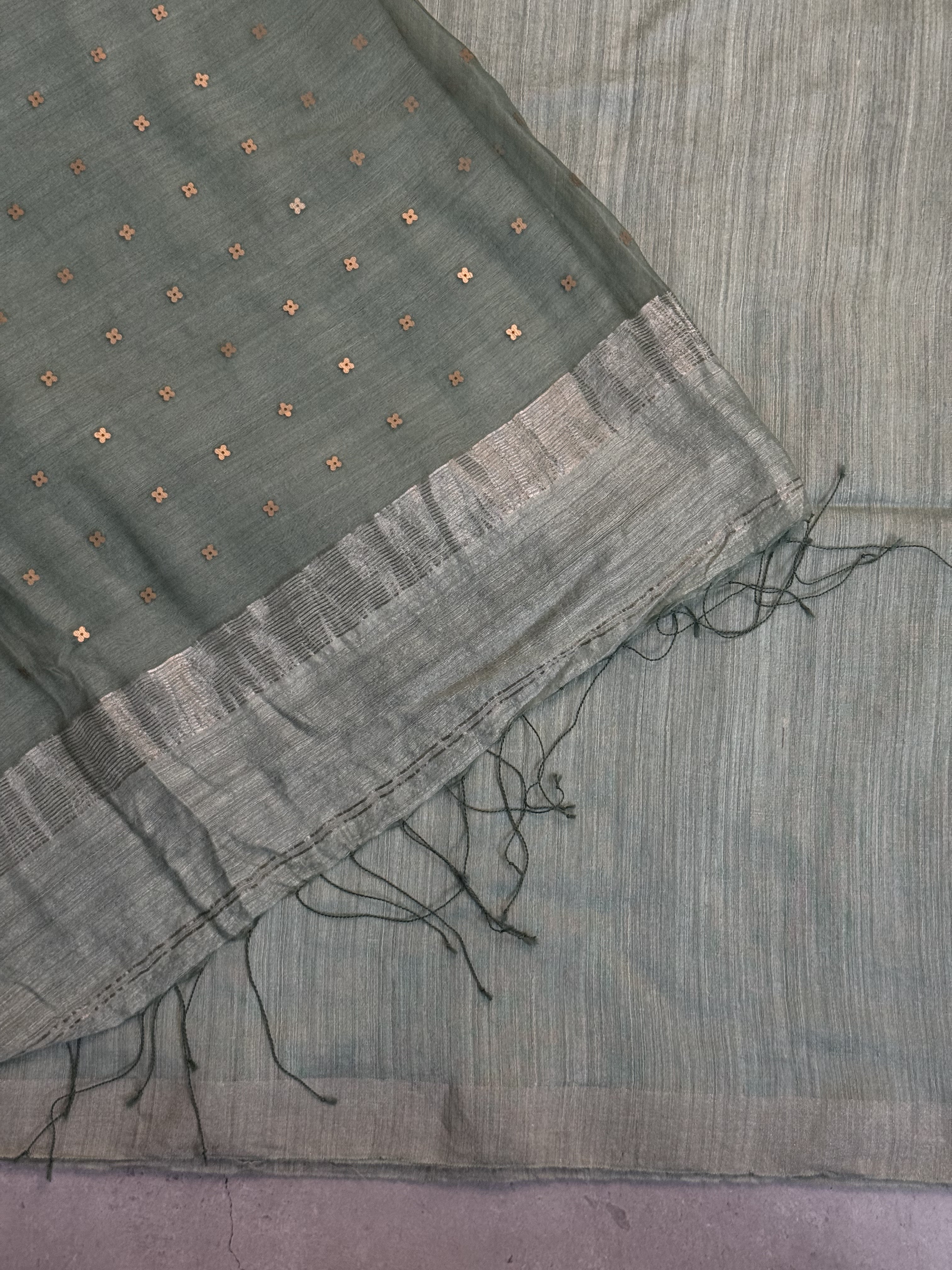 Amara | Greyish Blue Matka Silk Saree