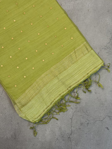 Arpana | Green Muslin Silk Saree