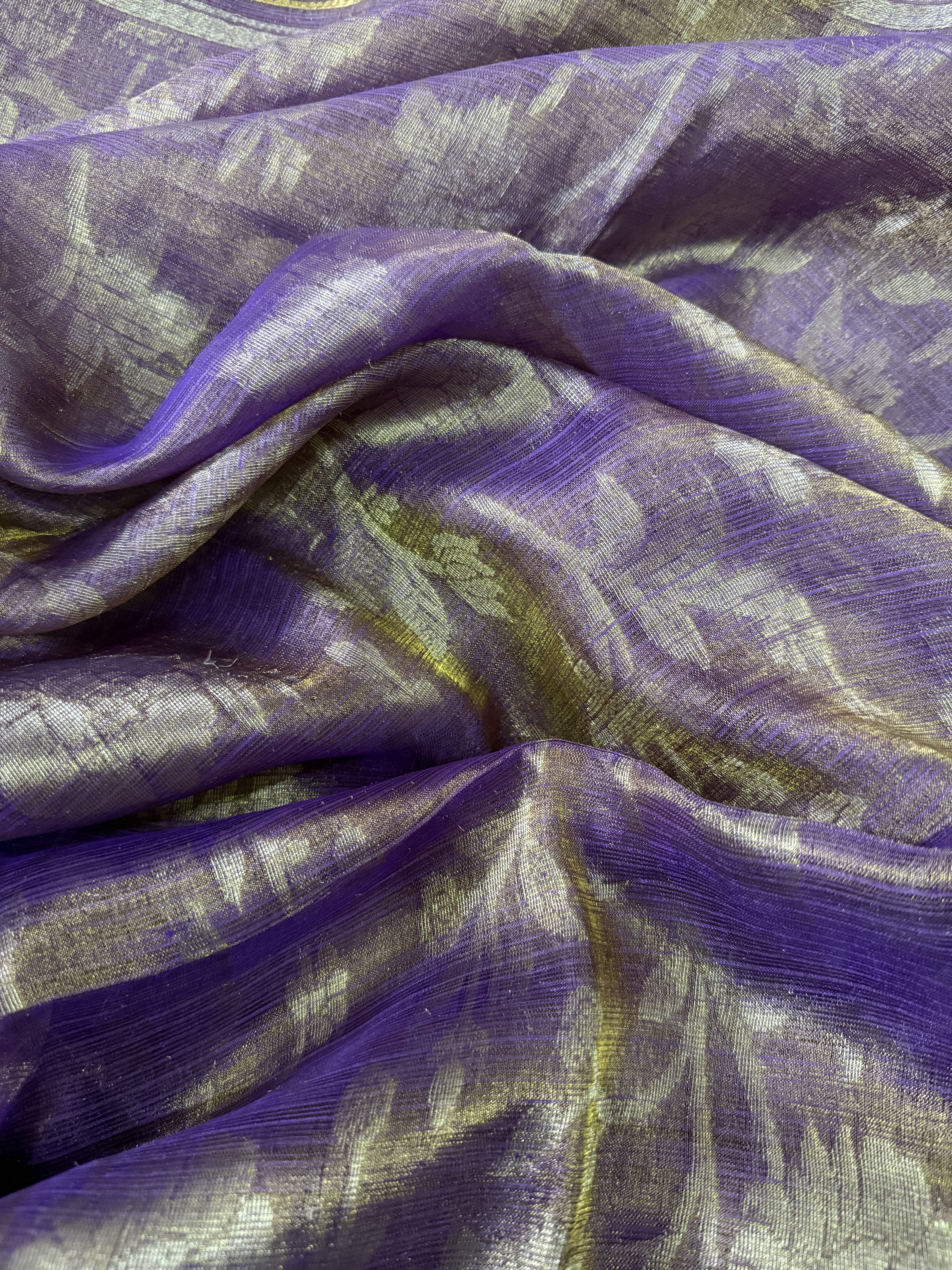 Anayra | Lavender Floral Tissue Silk Saree