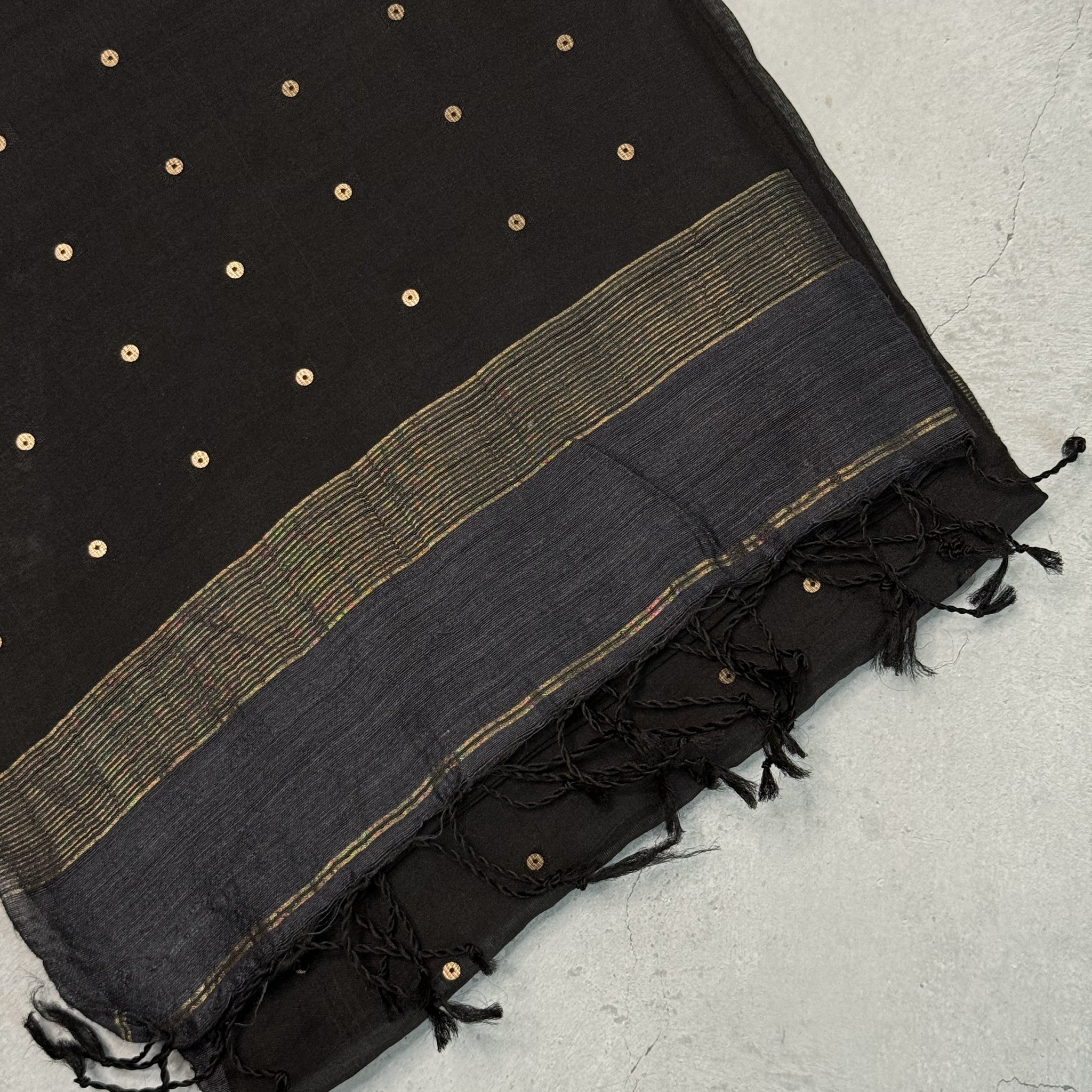 Dhaara | Black Muslin Silk Saree