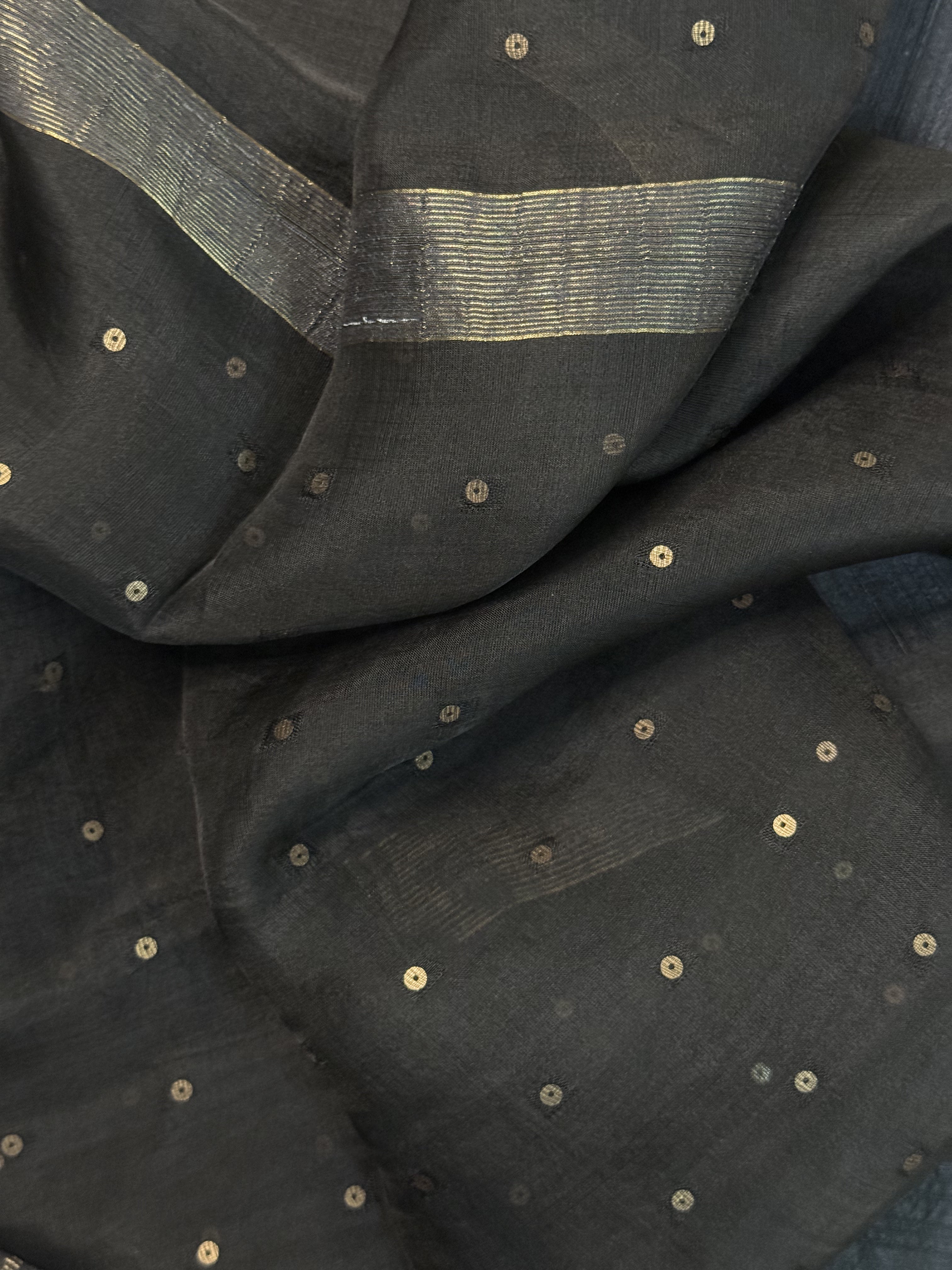 Dhaara | Black Muslin Silk Saree