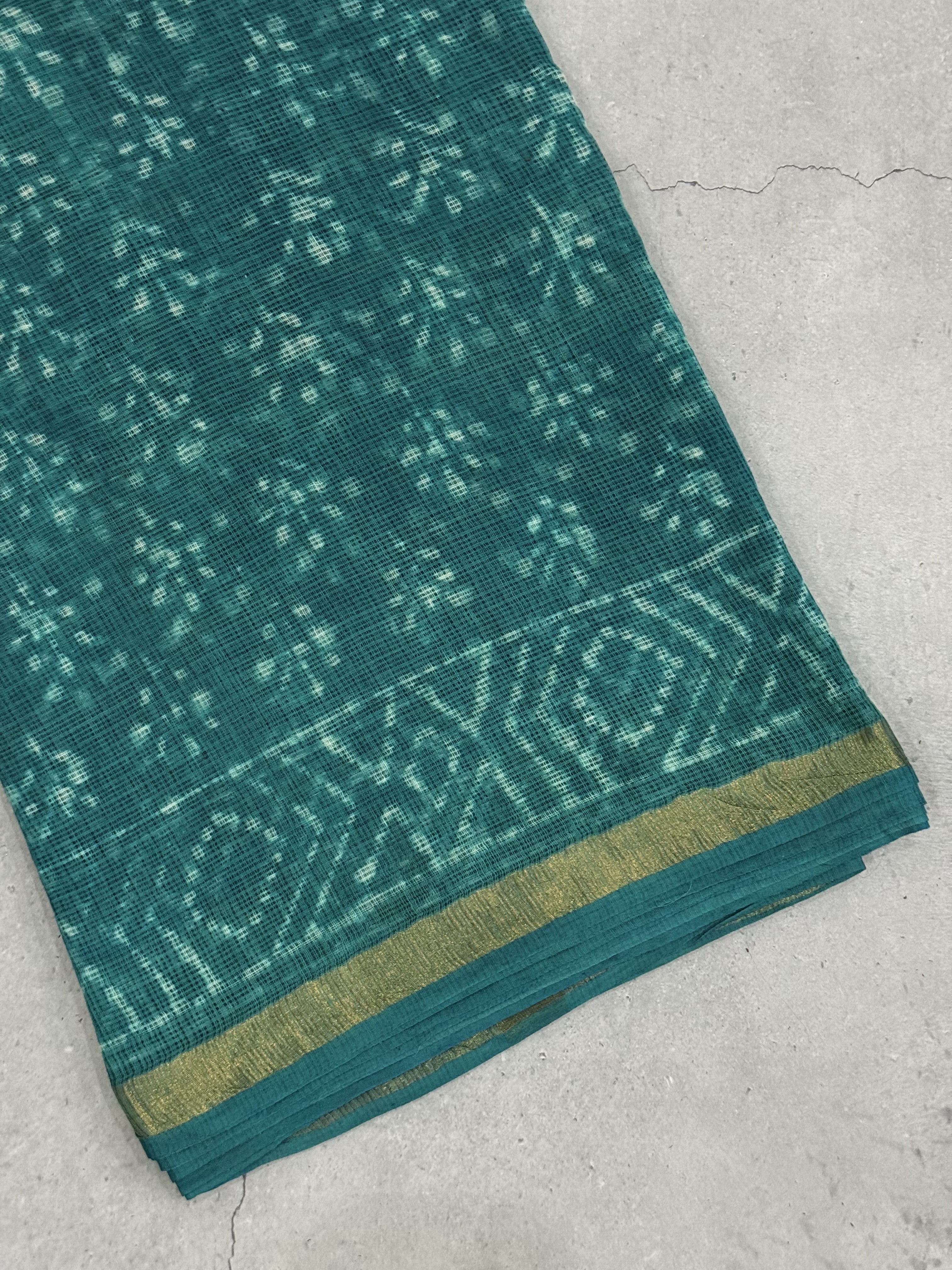 Devasena | Blue Block Printed Kota Saree