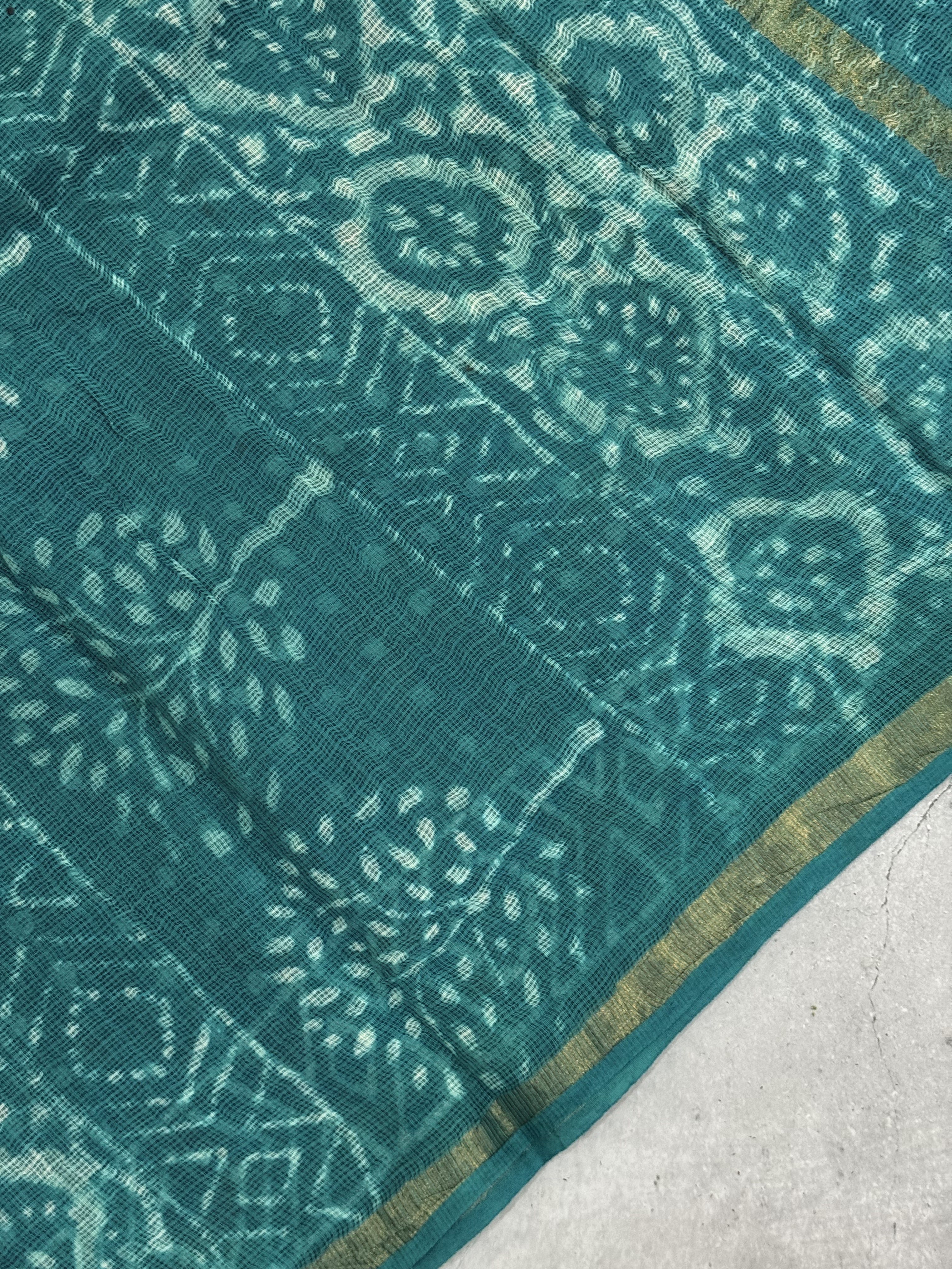 Devasena | Blue Block Printed Kota Saree