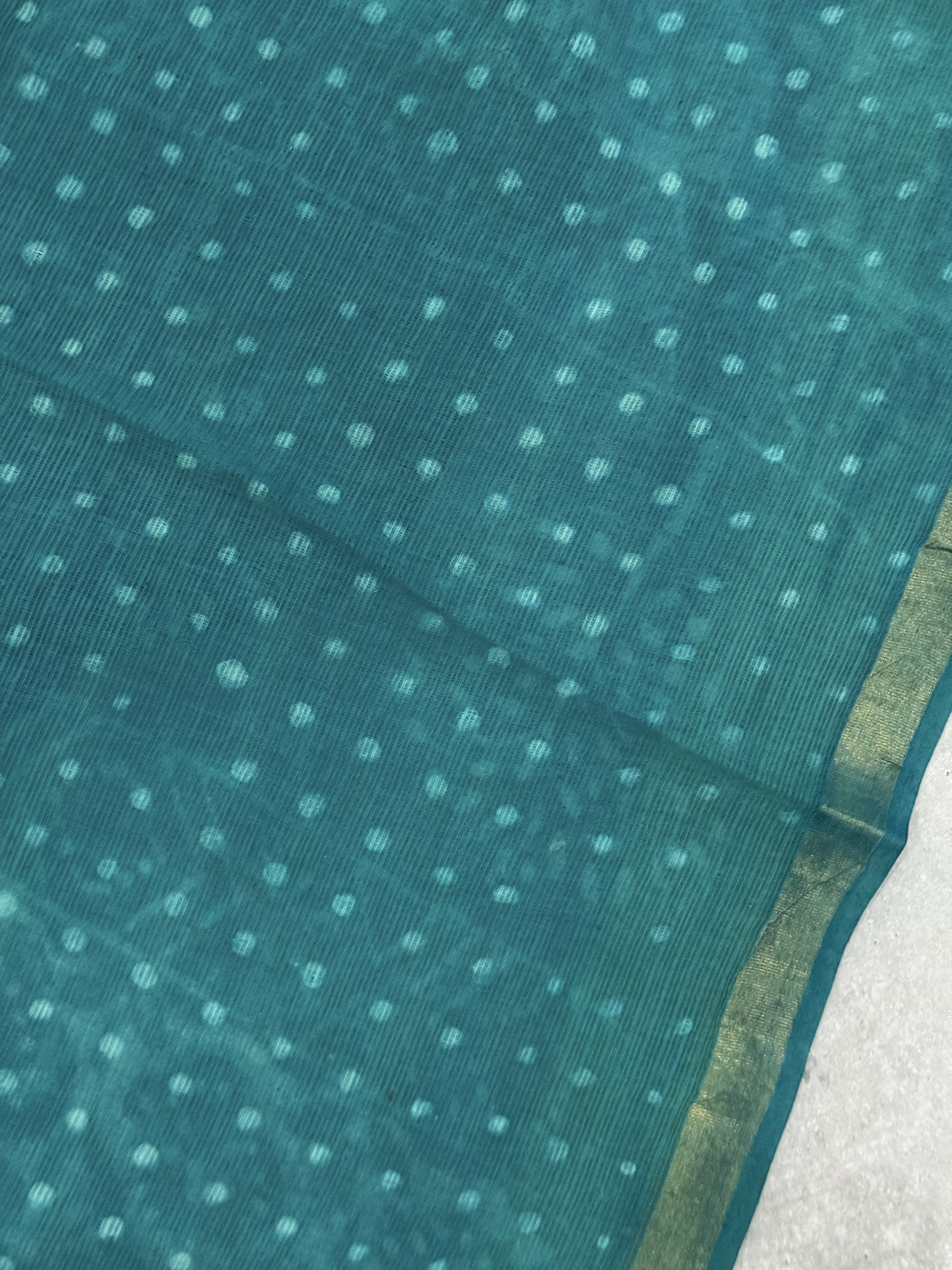 Devasena | Blue Block Printed Kota Saree