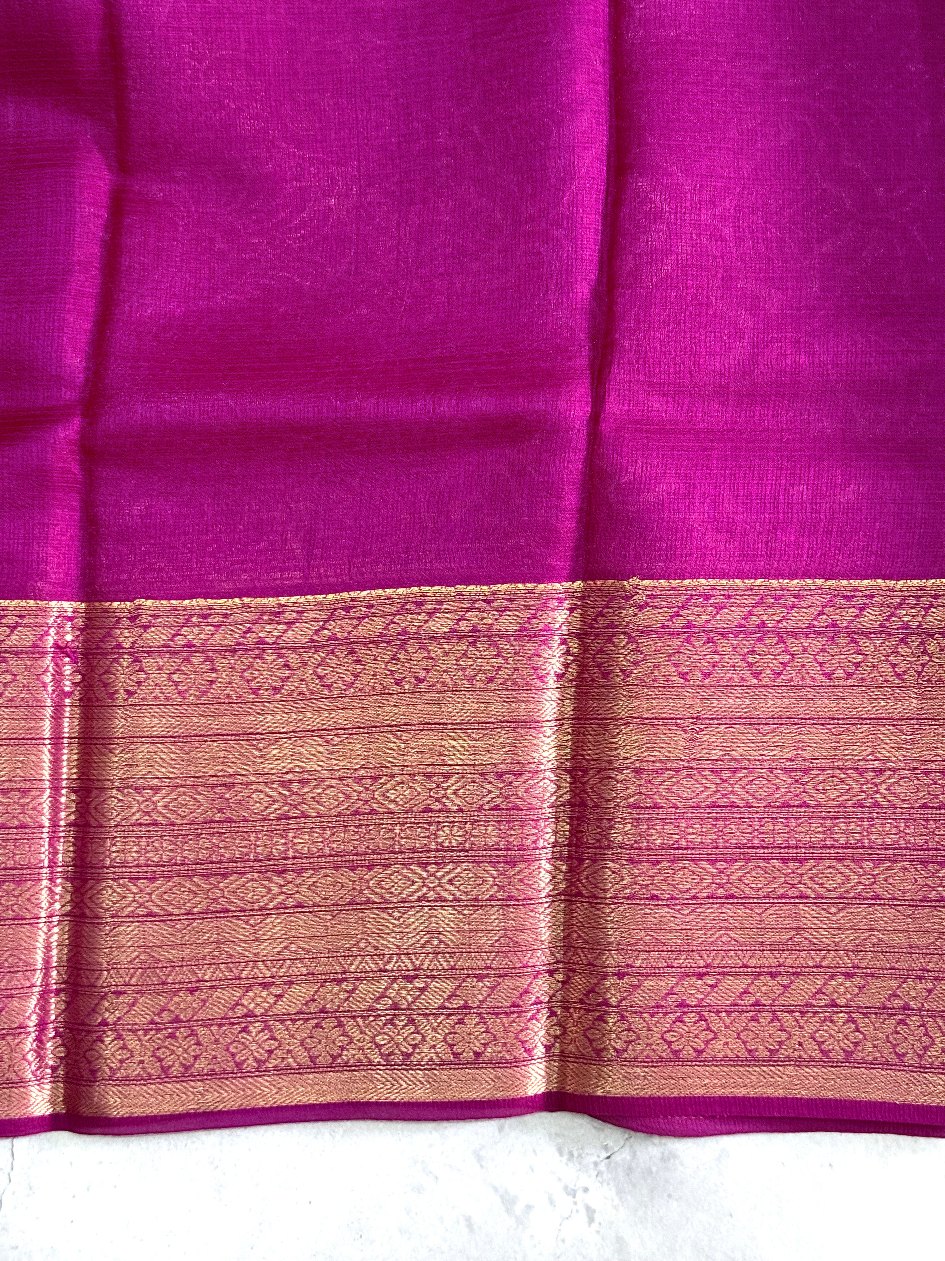 Taara | Green and Majenta Pink Kota Silk Saree