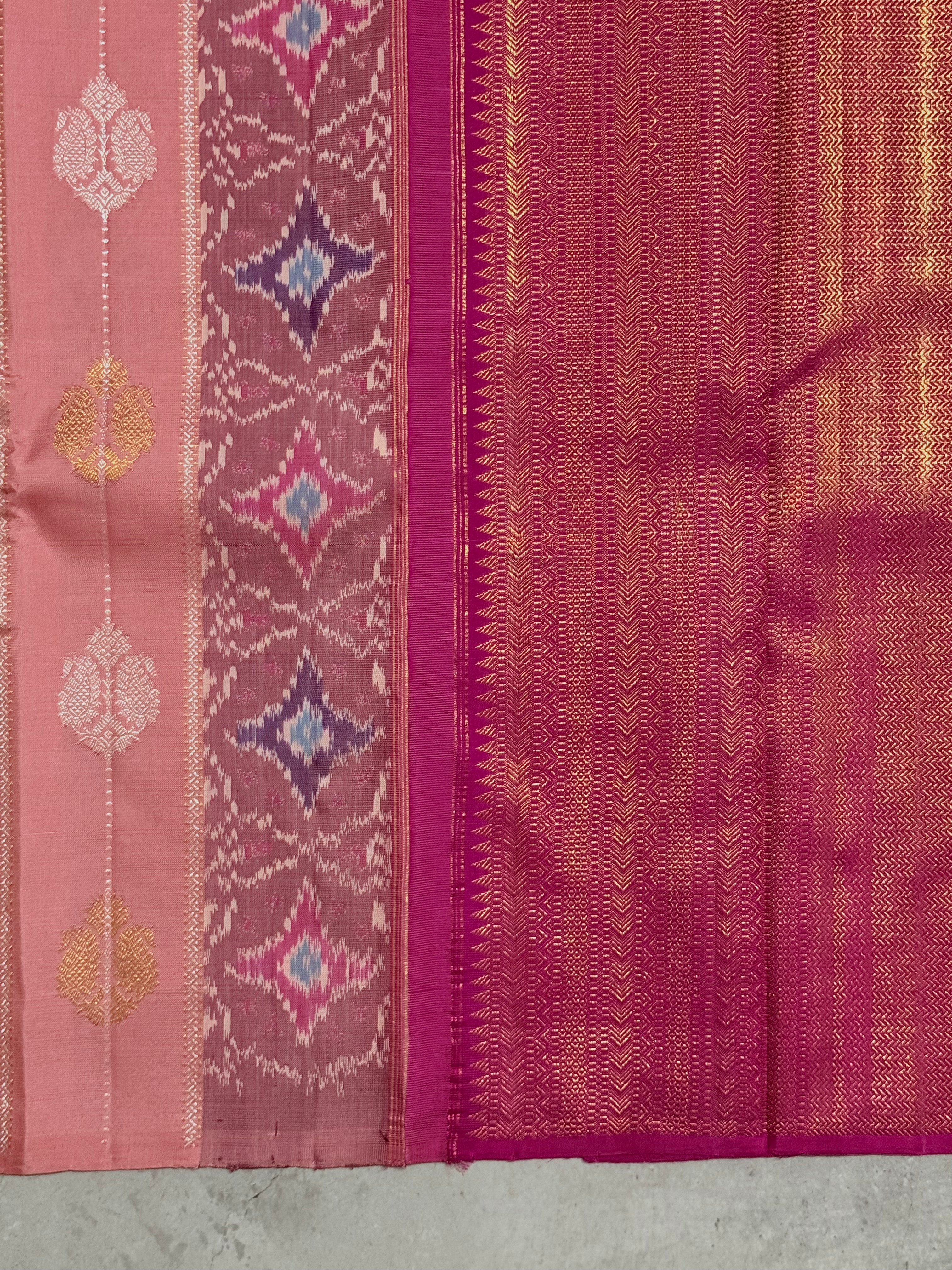 Siyaara | Pink Kanjivaram Silk Saree
