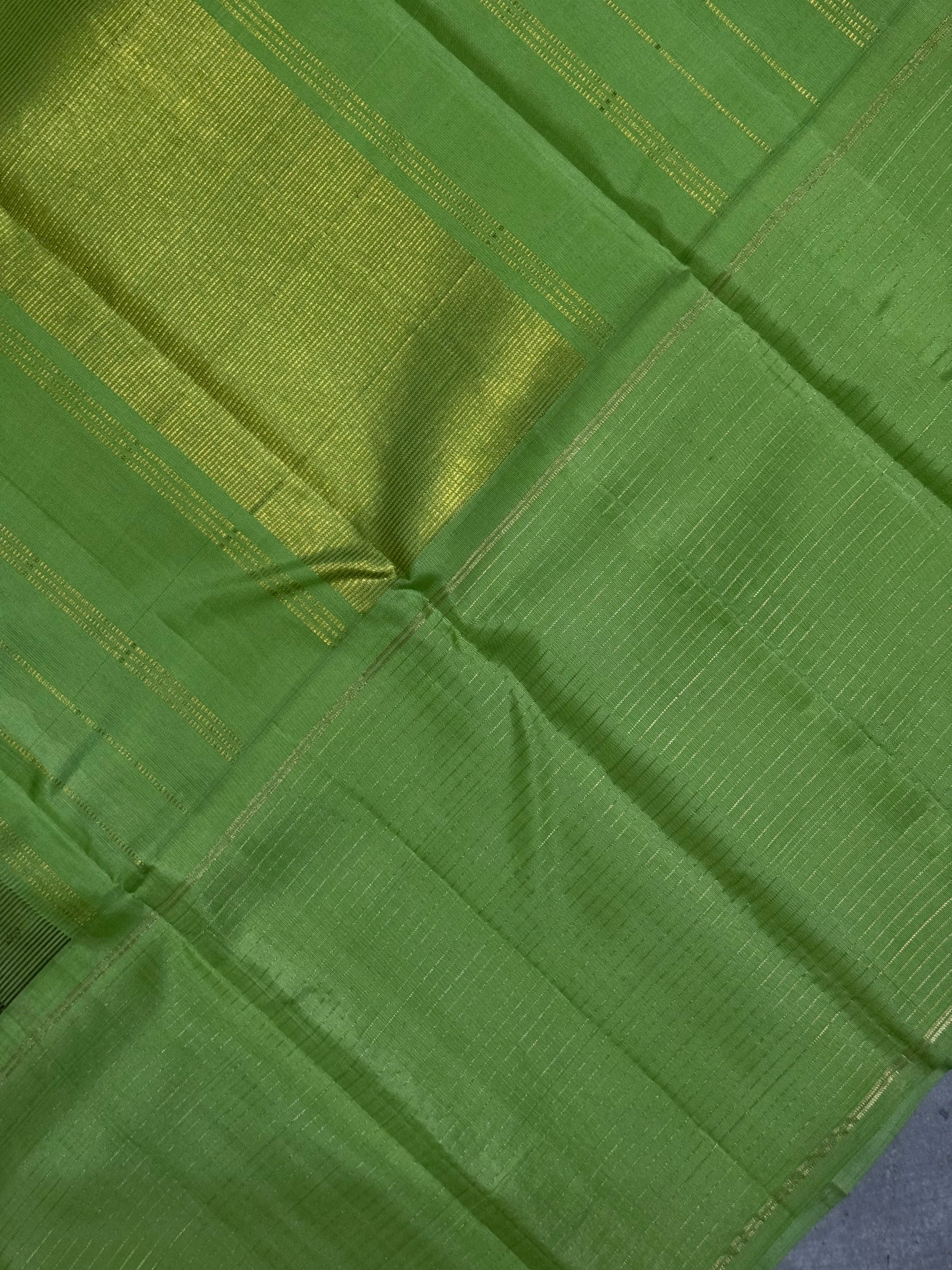Tiaara | Brown and Green Kanjivaram Silk Saree