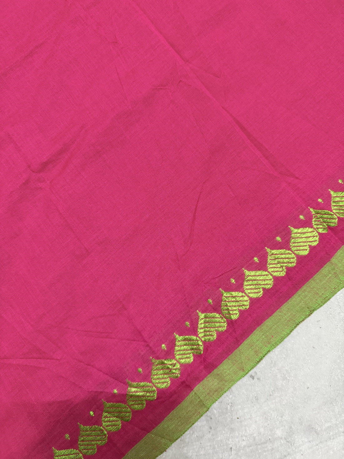 Roja | Pink and Green Cotton Saree