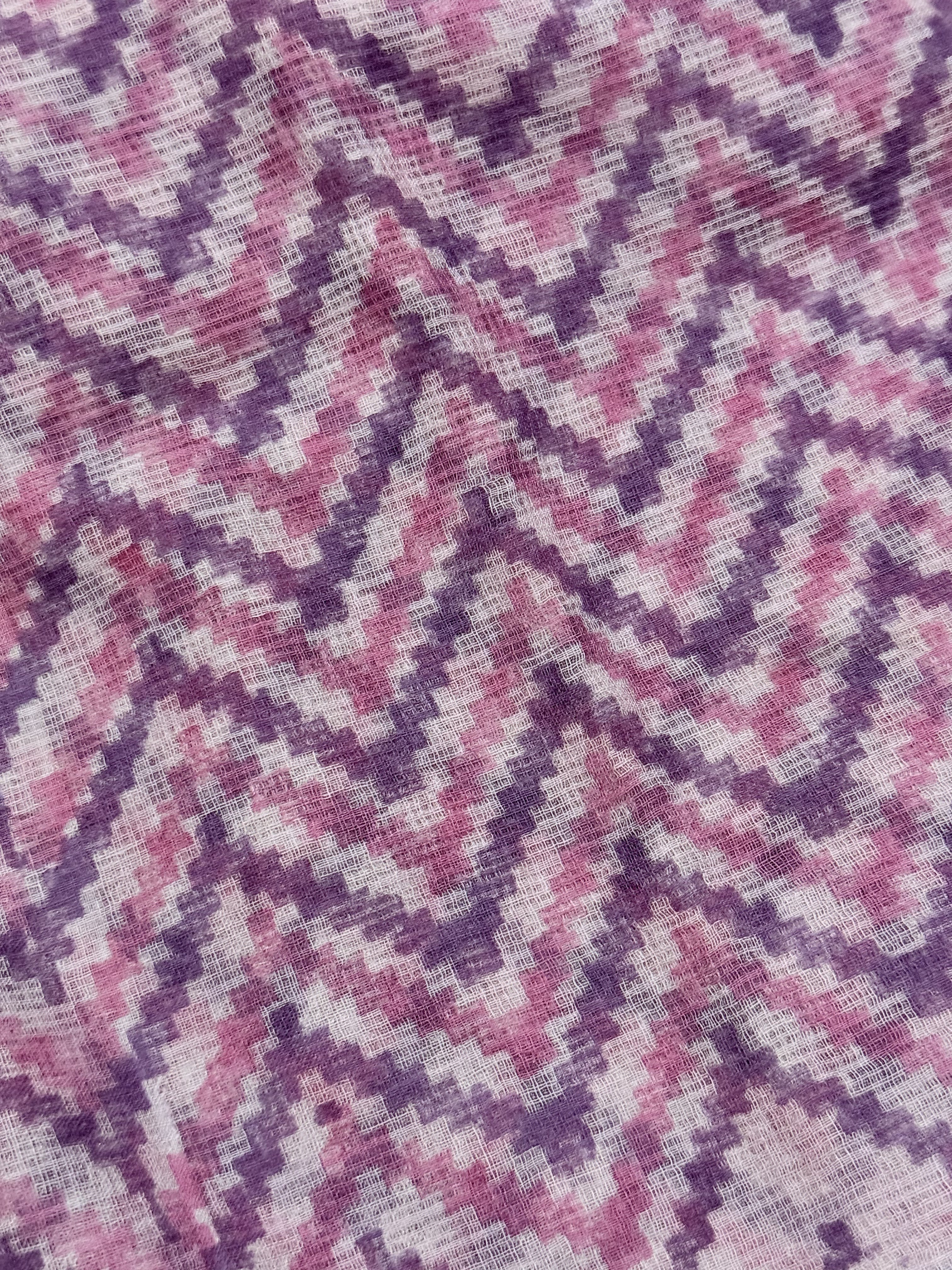 Anshula | Pink Block Printed Kota Saree