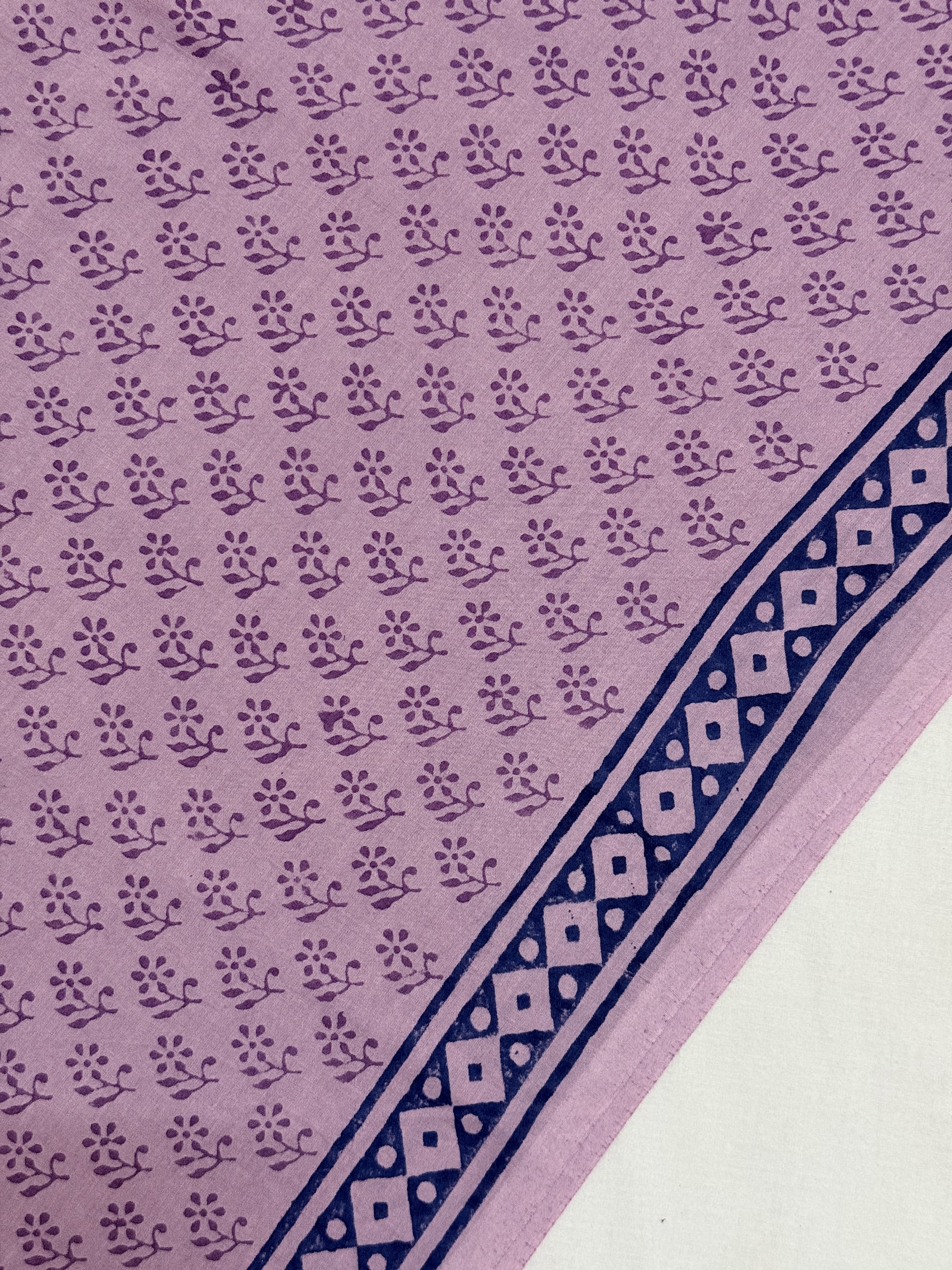 Anshula | Pink Block Printed Kota Saree