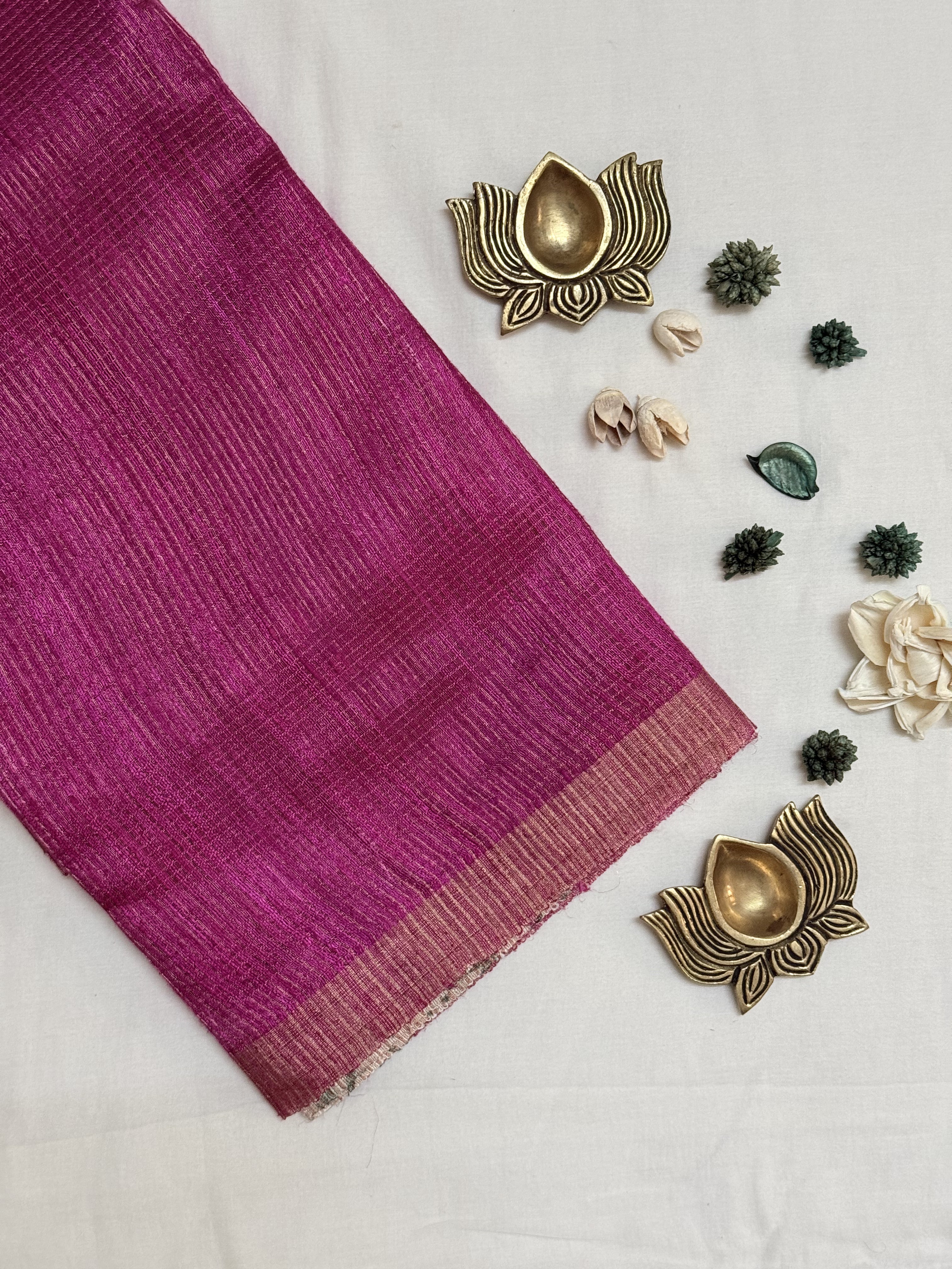Rajitha | Pink Matka Tussar Silk Saree