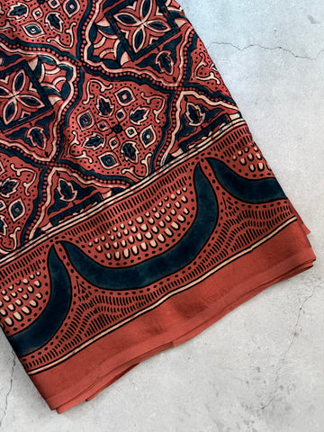 Samudra | Authentic Block Printed Modal Silk Saree