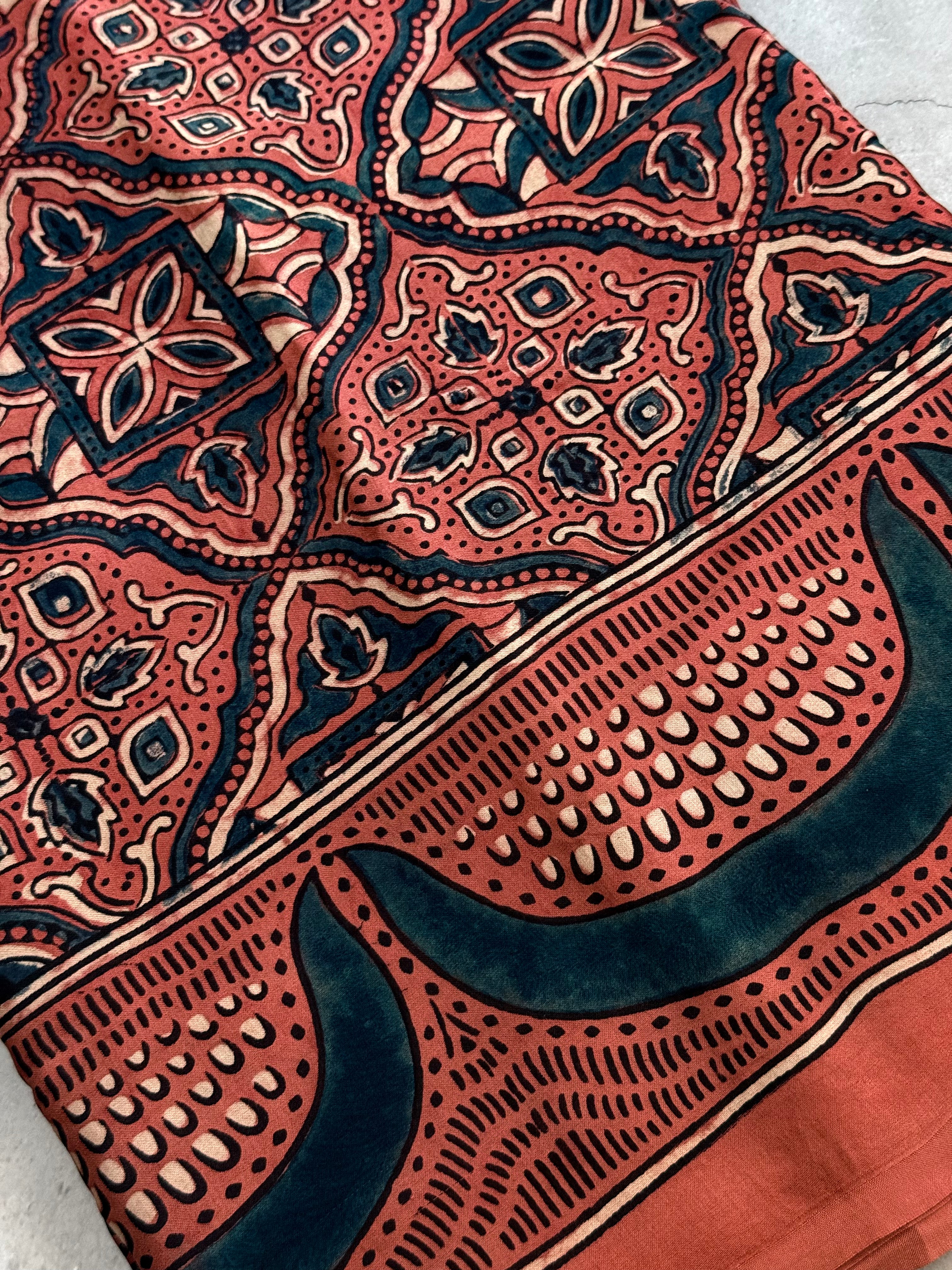 Samudra | Authentic Block Printed Modal Silk Saree