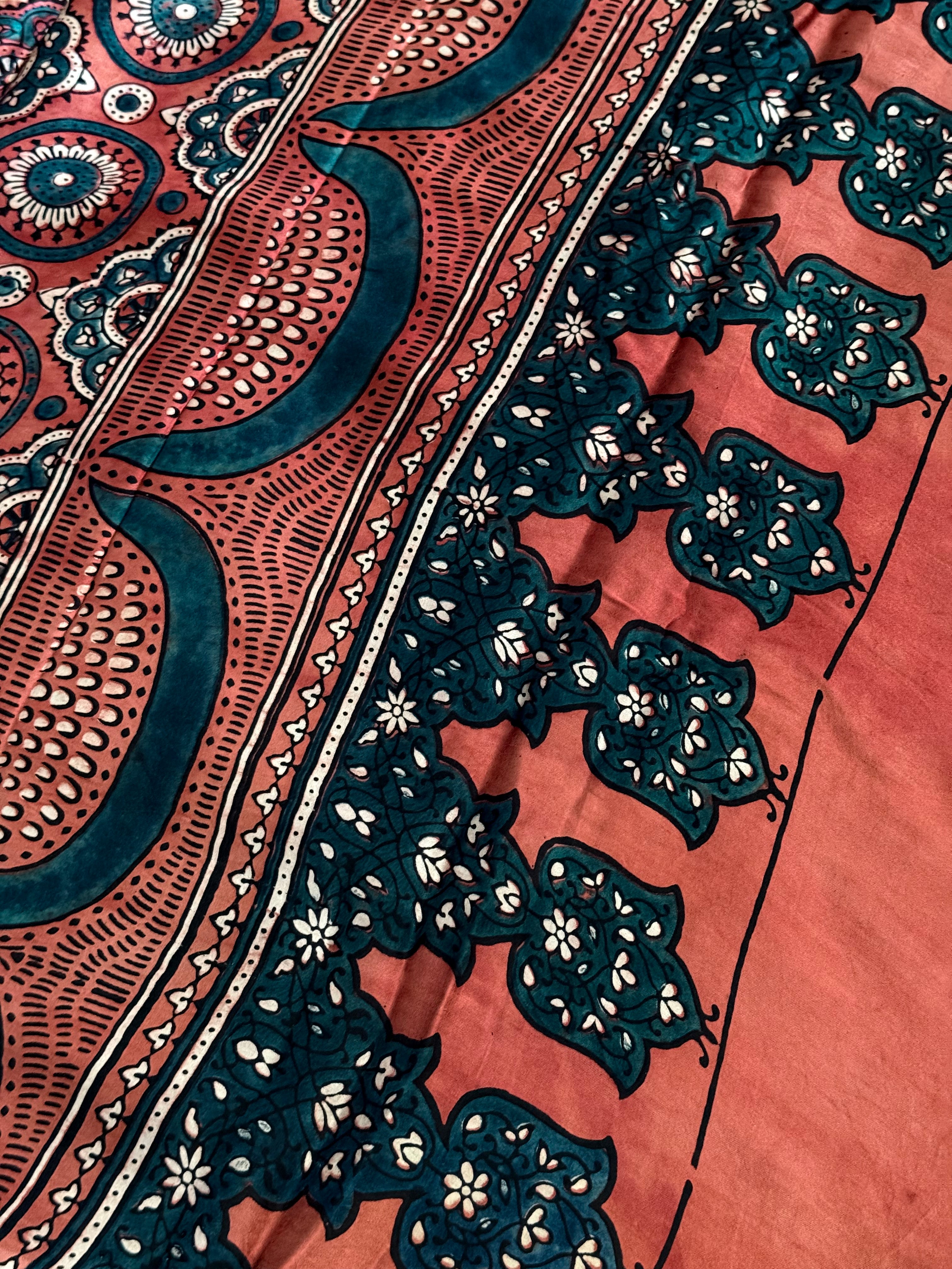 Samudra | Authentic Block Printed Modal Silk Saree