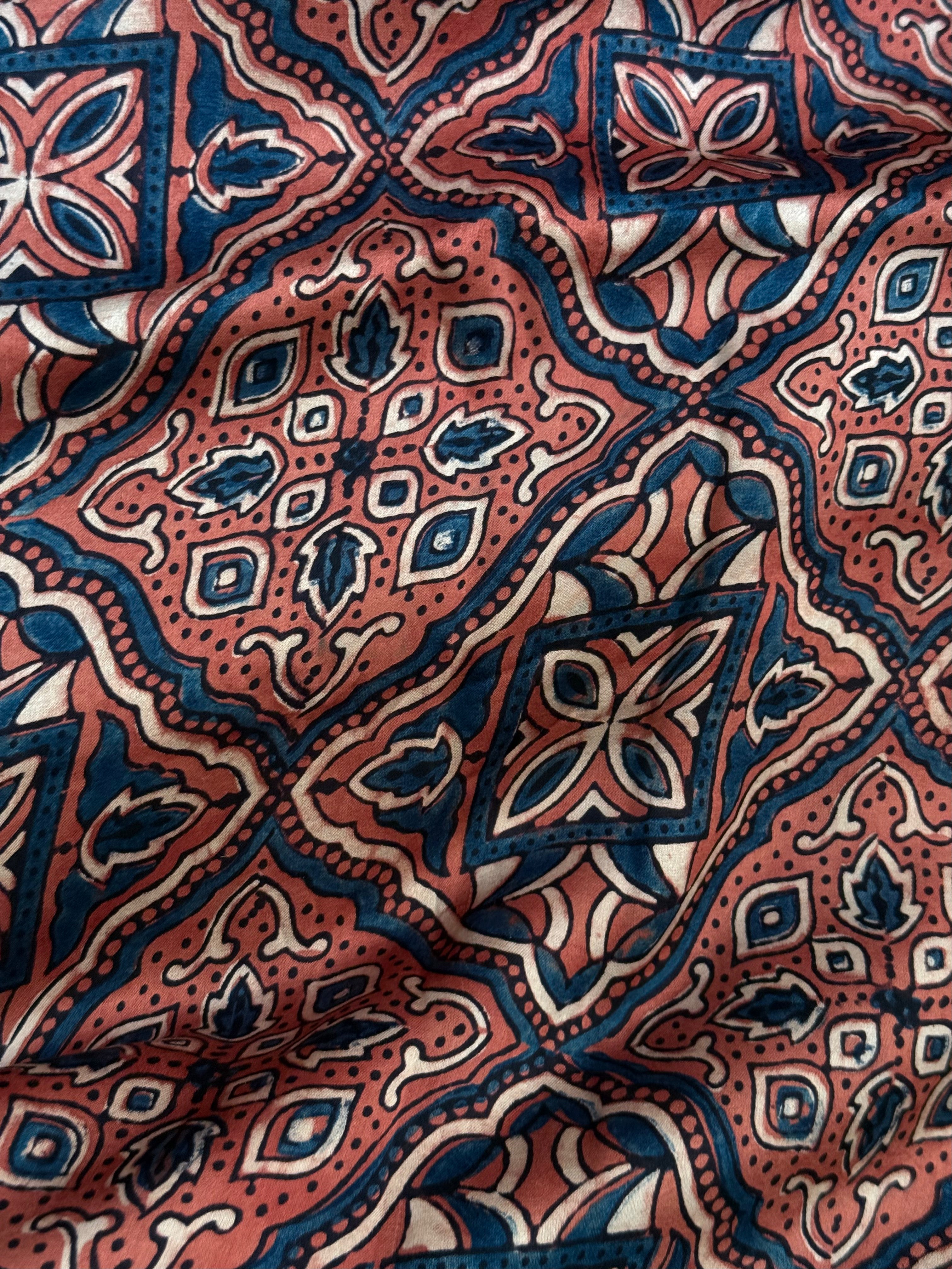 Samudra | Authentic Block Printed Modal Silk Saree