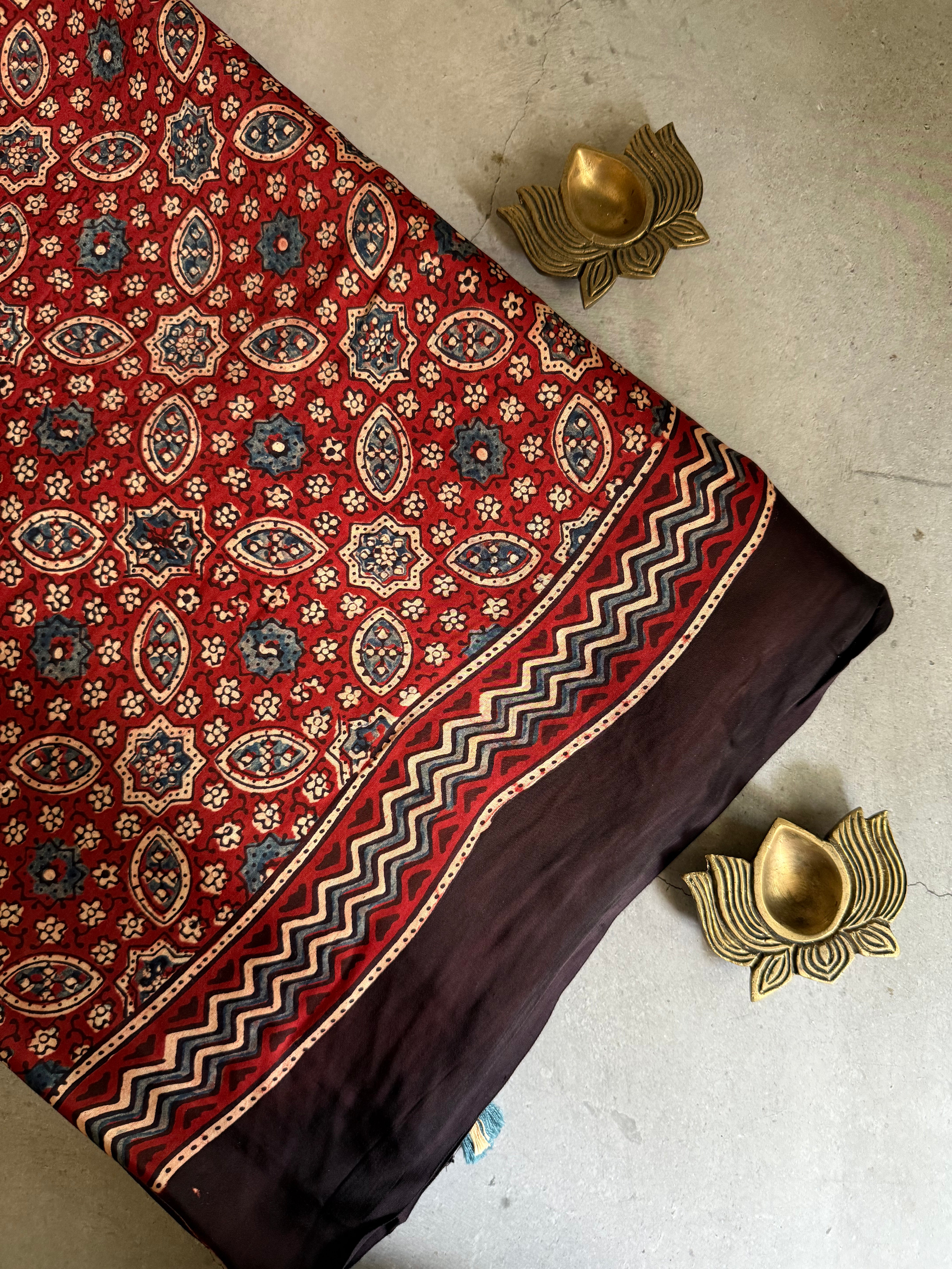 Maati | Authentic Block Printed Modal Silk Saree