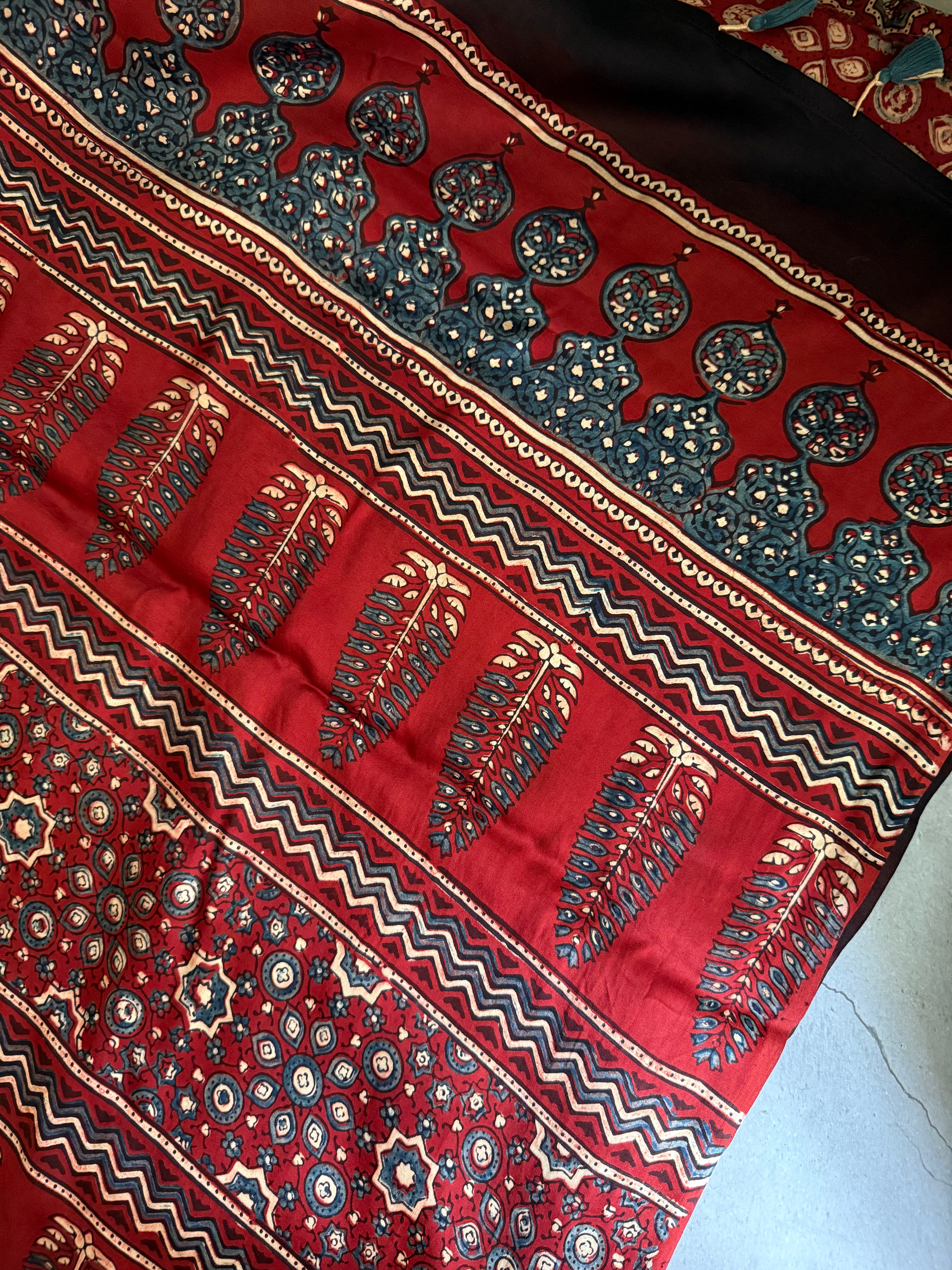 Maati | Authentic Block Printed Modal Silk Saree